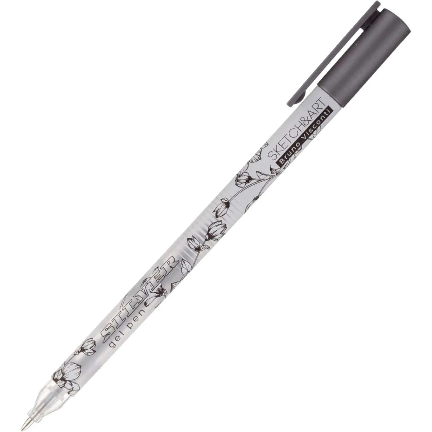 Гелевая ручка серебристая 0.8 мм Sketch&Art UniWrite.Silver soft-touch - Image 4