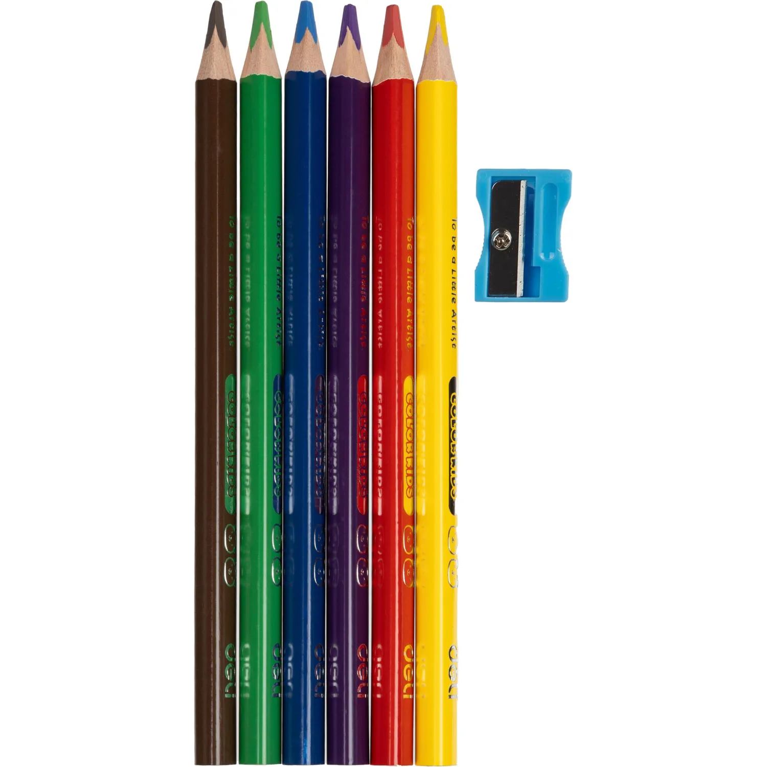 Карандаши цветные Deli Color Kids Jumbo 6 карандашей 6 цветов трёхгранные (утолщённые) - Image 2