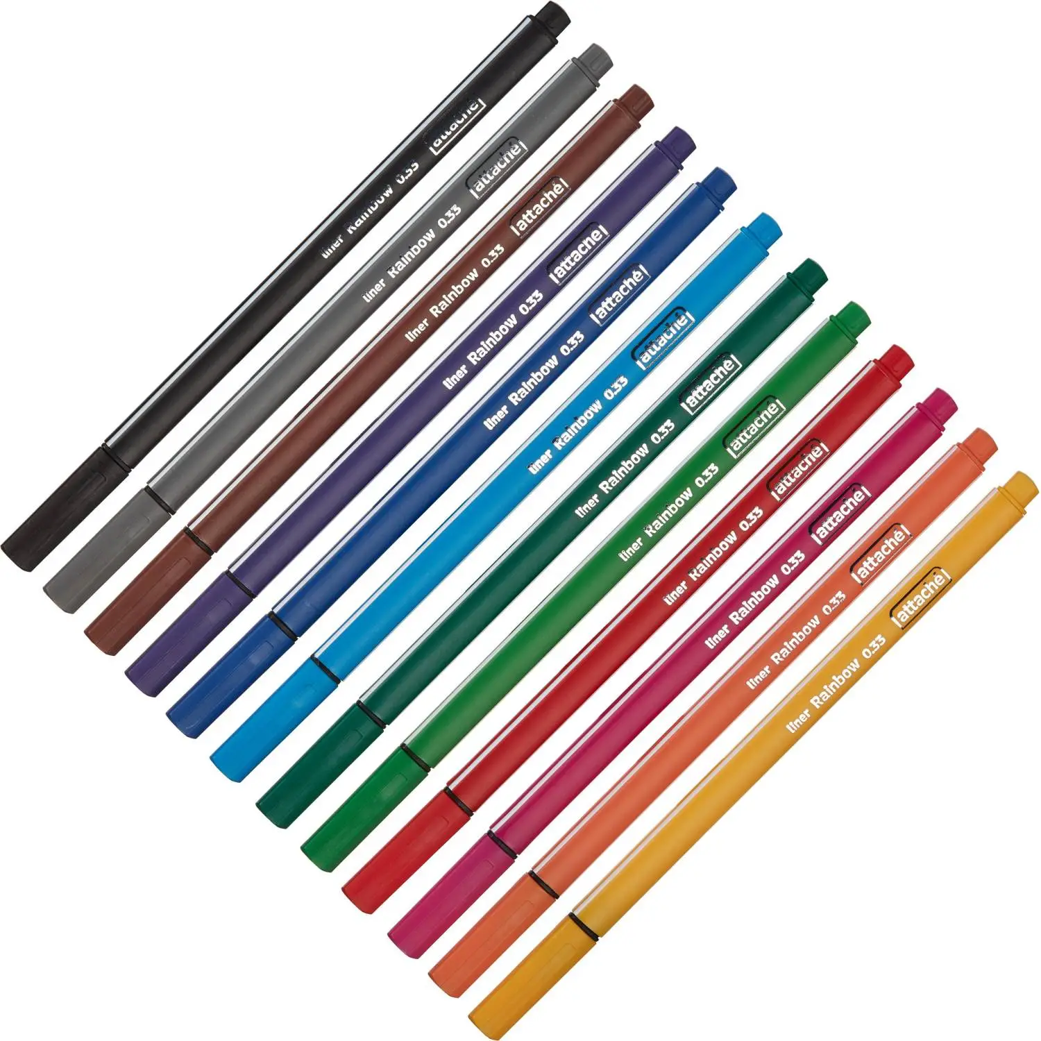 Набор ручек-линеров Attache Rainbow (трехгранные, 0,33 мм, 8 цветов) - Image 2
