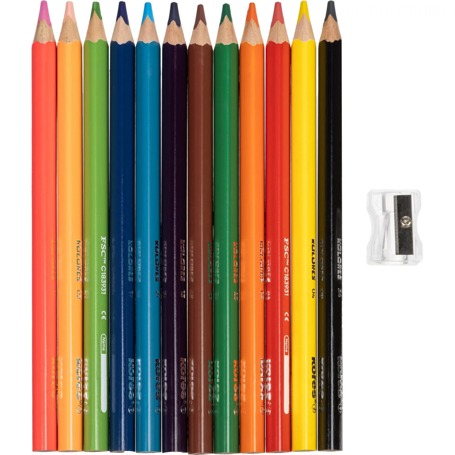 Карандаши цветные Kores Jumbo 12 карандашей 12 цветов трёхгранные (утолщённые) - Image 2