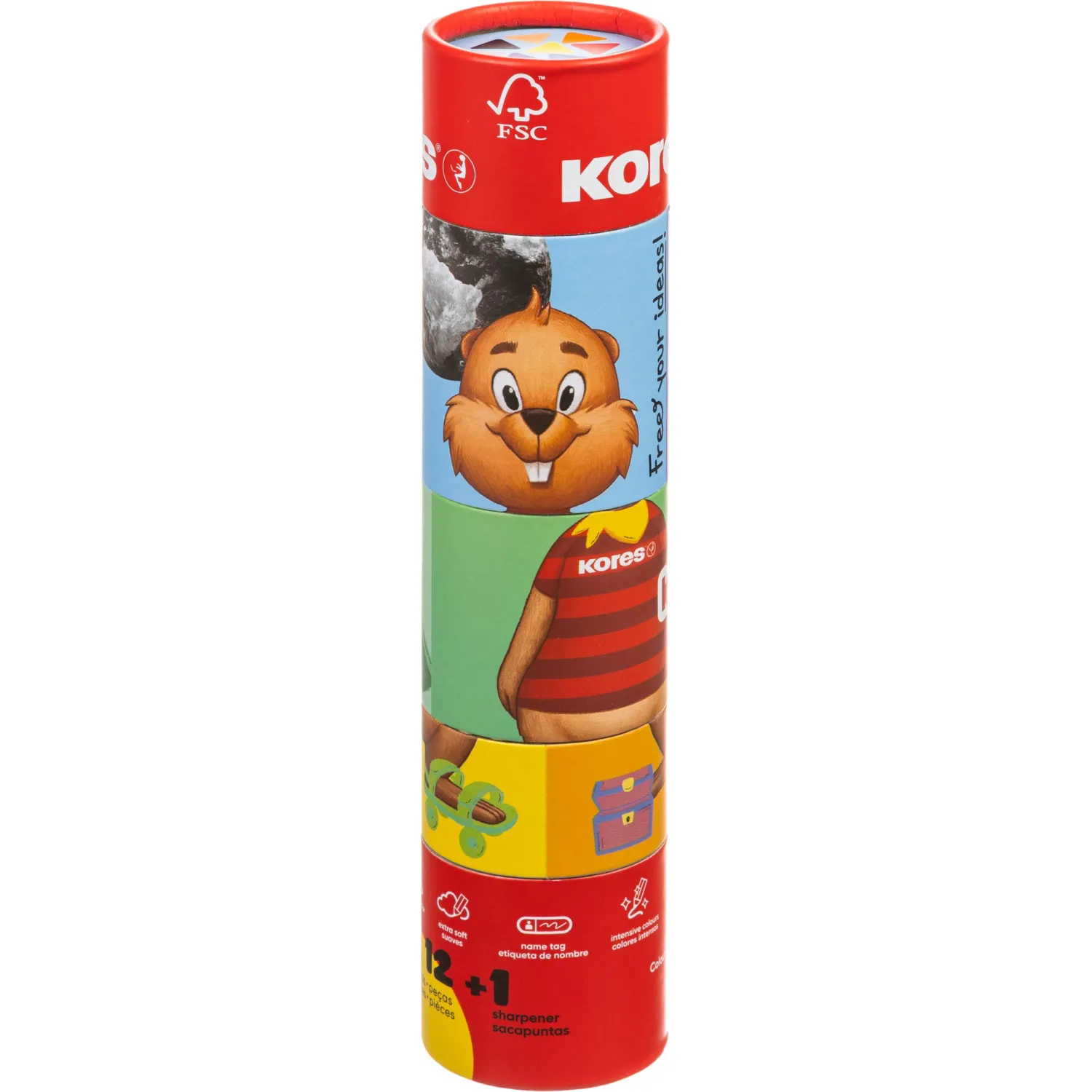 Карандаши цветные Kores Jumbo 12 карандашей 12 цветов трёхгранные (утолщённые) - Image 6