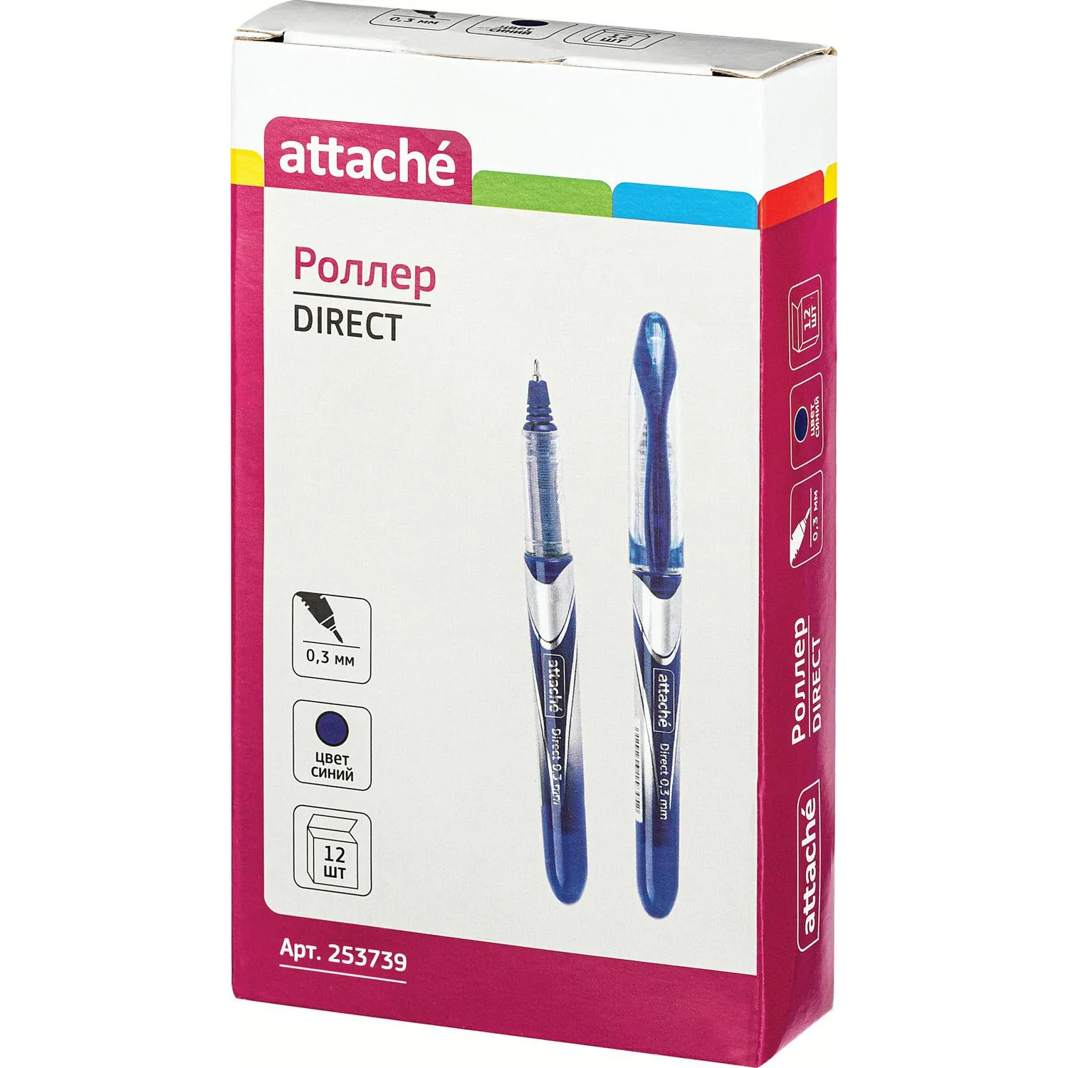 Ручка роллер Attache Direct 0.3 мм (синяя, водная основа, тонкий след) - Image 6