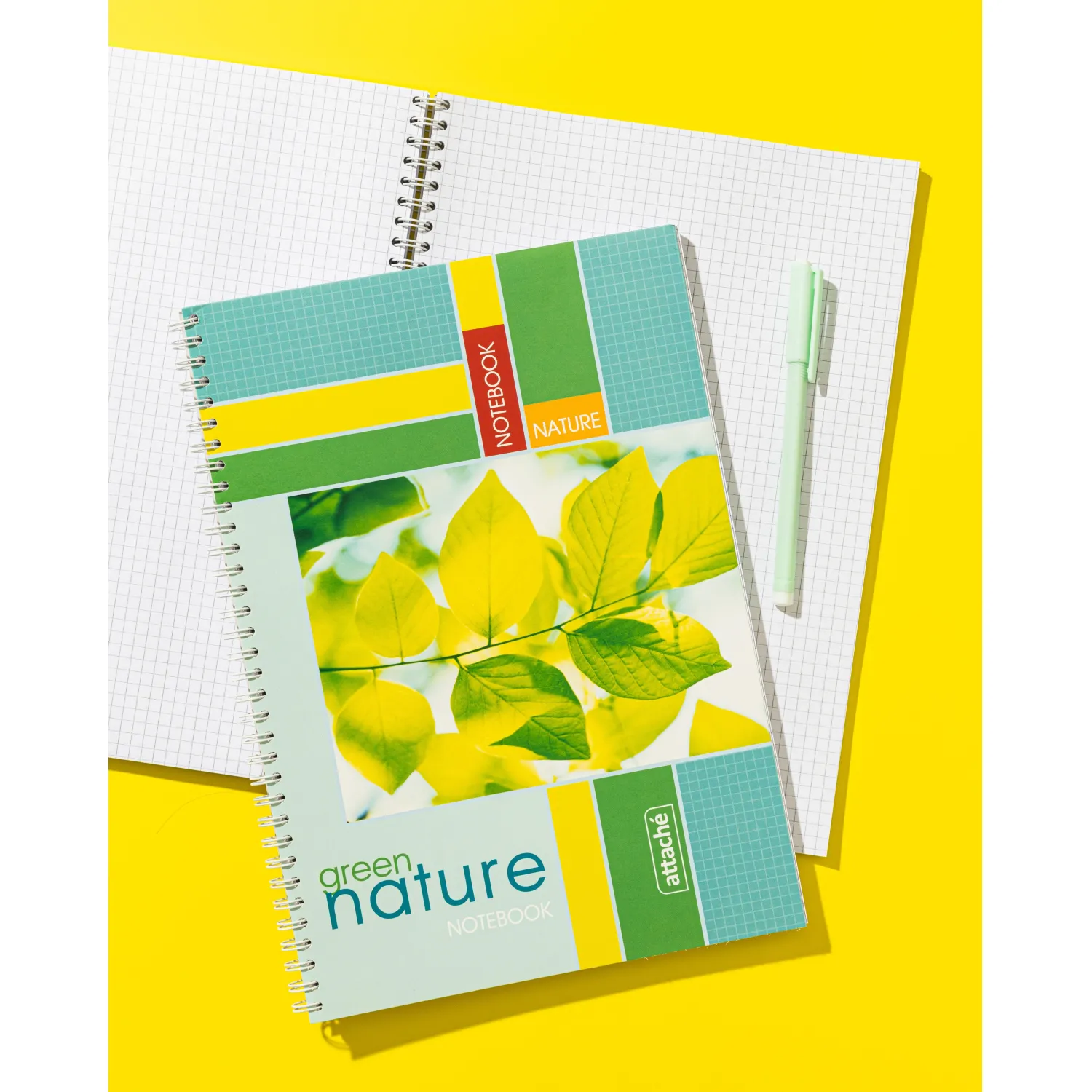 Бизнес-тетрадь Attache Green Nature A4, мягкая обложка, металлическое крепление - Image 8