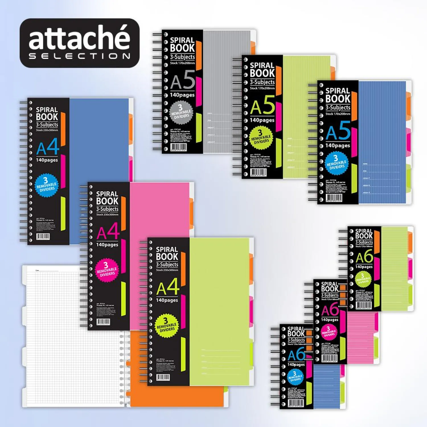 Бизнес-тетрадь Attache Selection A6 компактная, металлическая спираль - Image 4