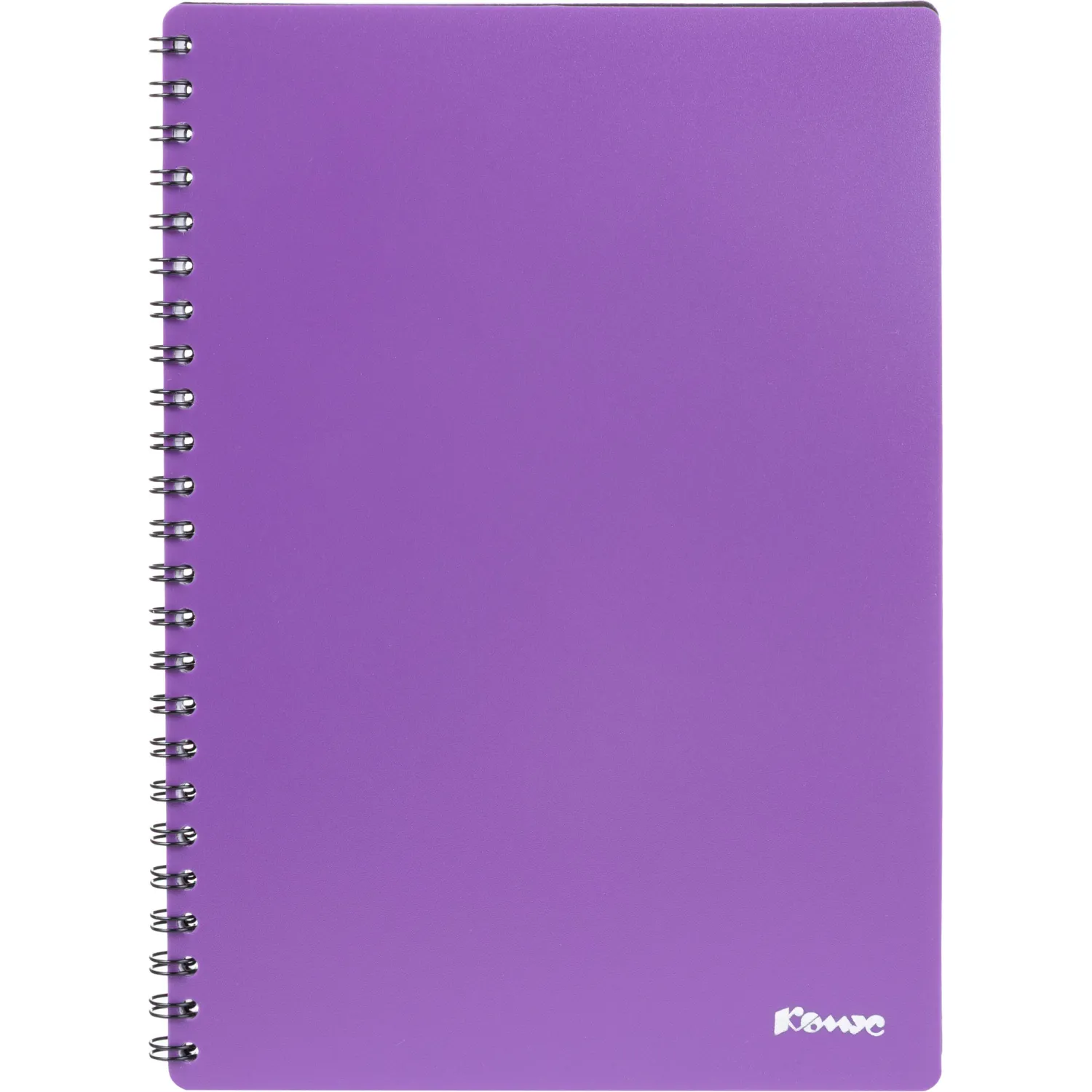 Бизнес-тетрадь Комус Classic А5 60 листов, клетка, фиолетовая, спираль, 20,8×14,5 см