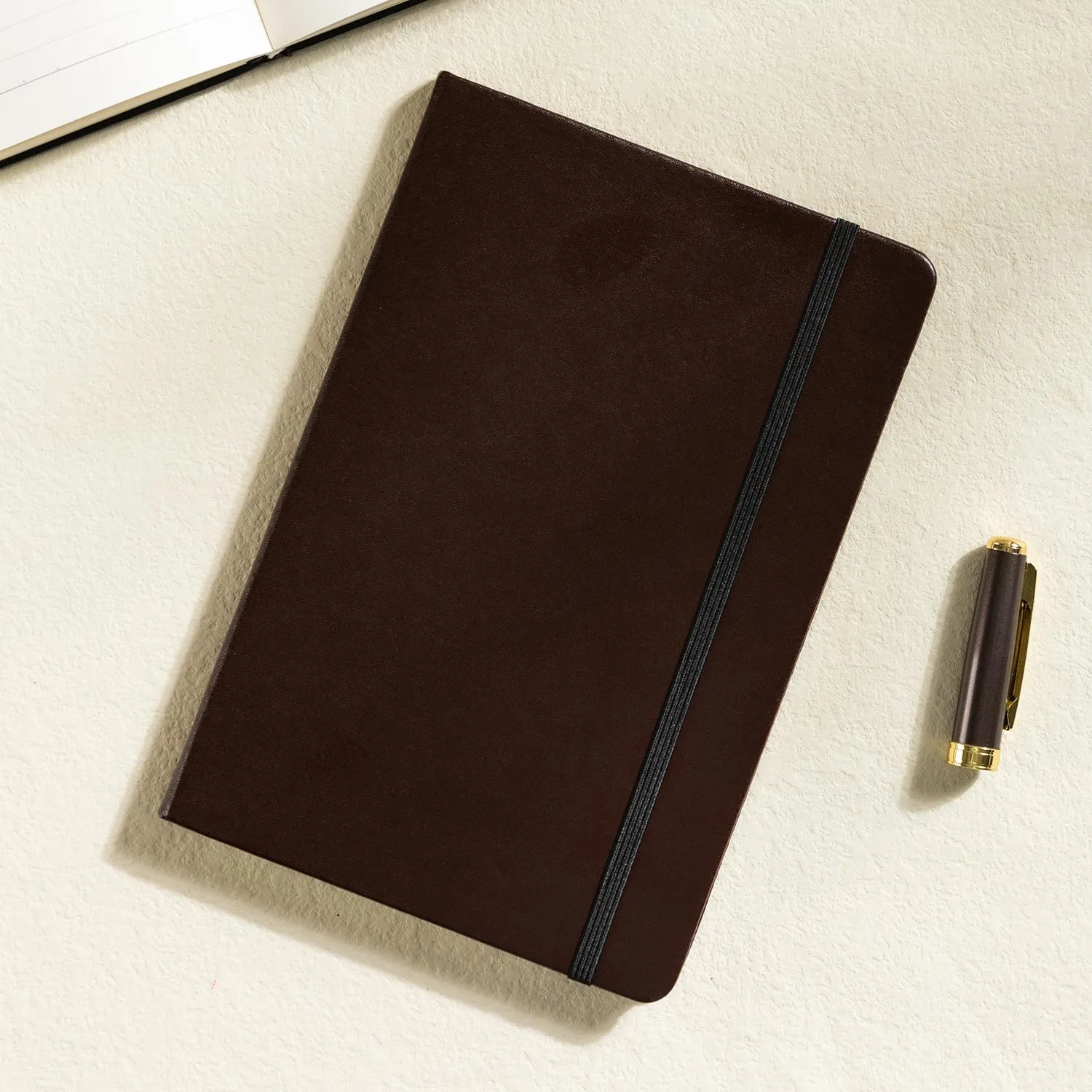 Бизнес-блокнот Deli Squared Notebook A5 из искусственной кожи с резинкой фиксации - Image 5
