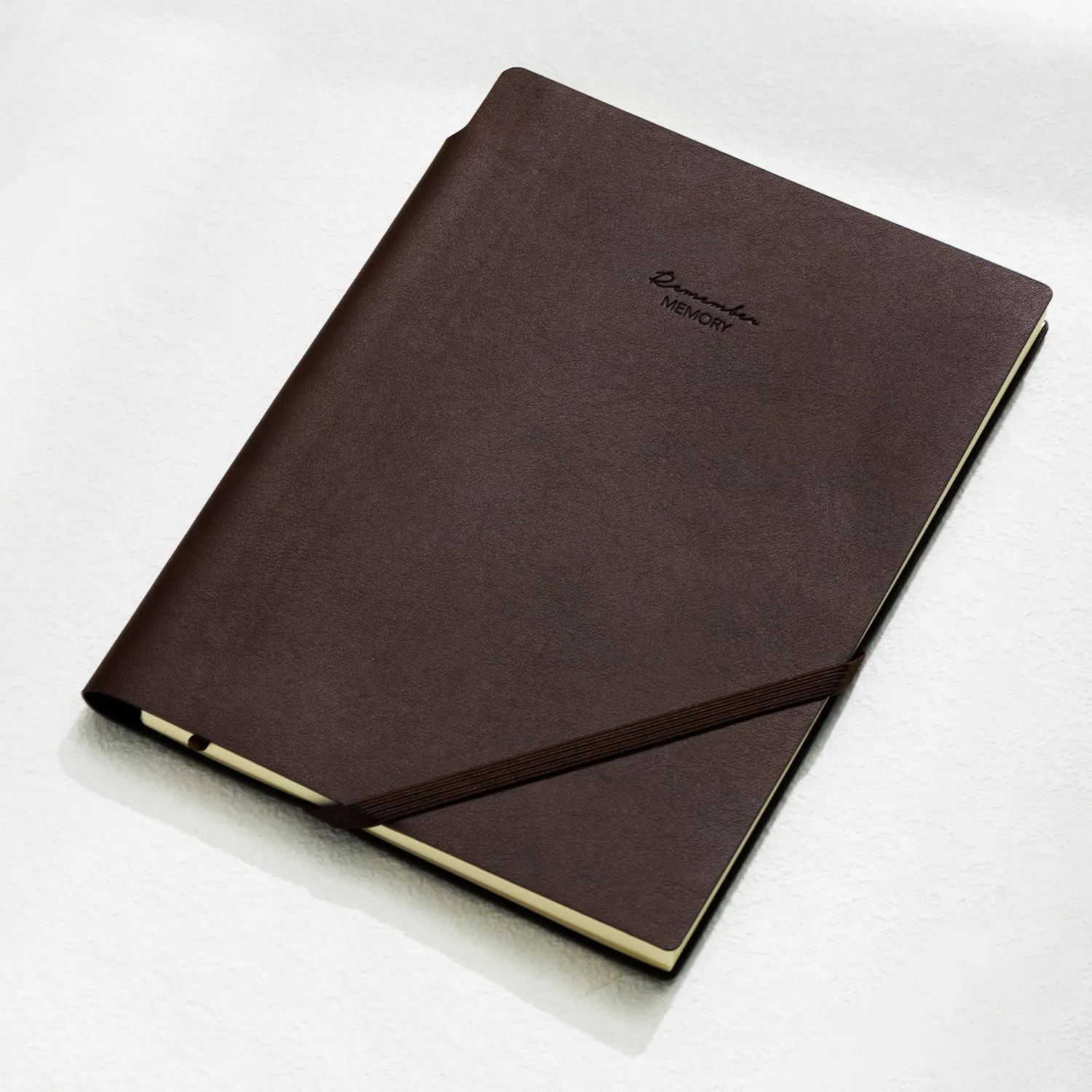 Бизнес-блокнот Deli Squared Notebook A5 искусственная кожа, резинка фиксации, тиснение, синий - Image 9