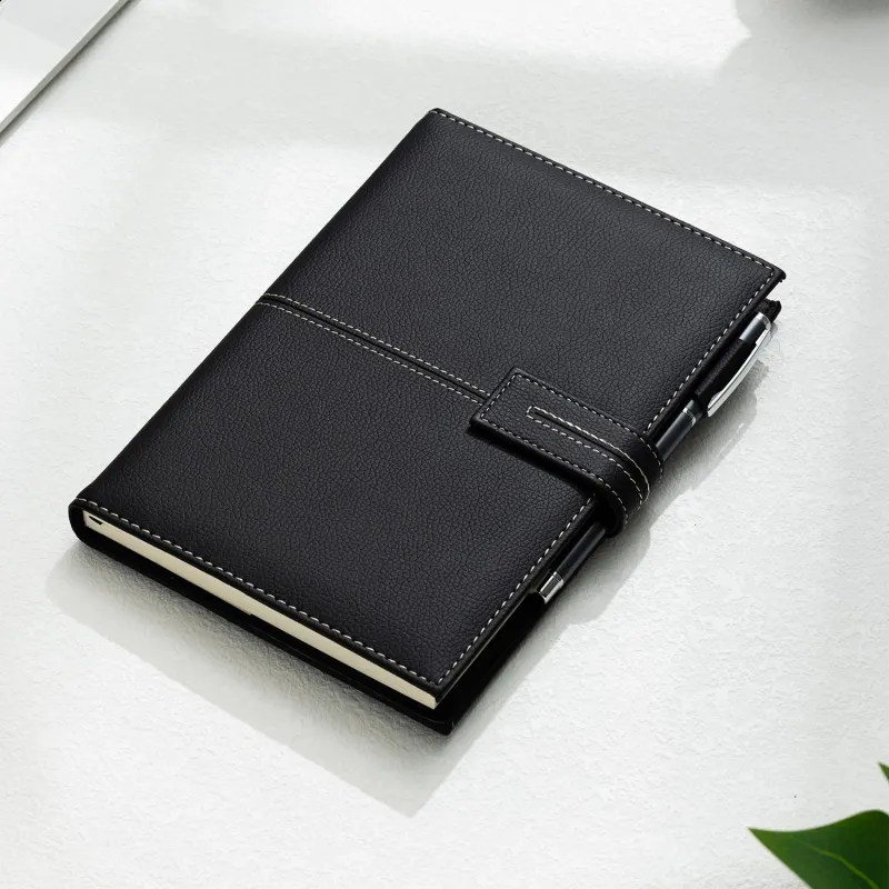 Бизнес-блокнот Deli Squared Notebook А5 120 л., клетка, экокожа, магнит 21×14,3 см - Image 6