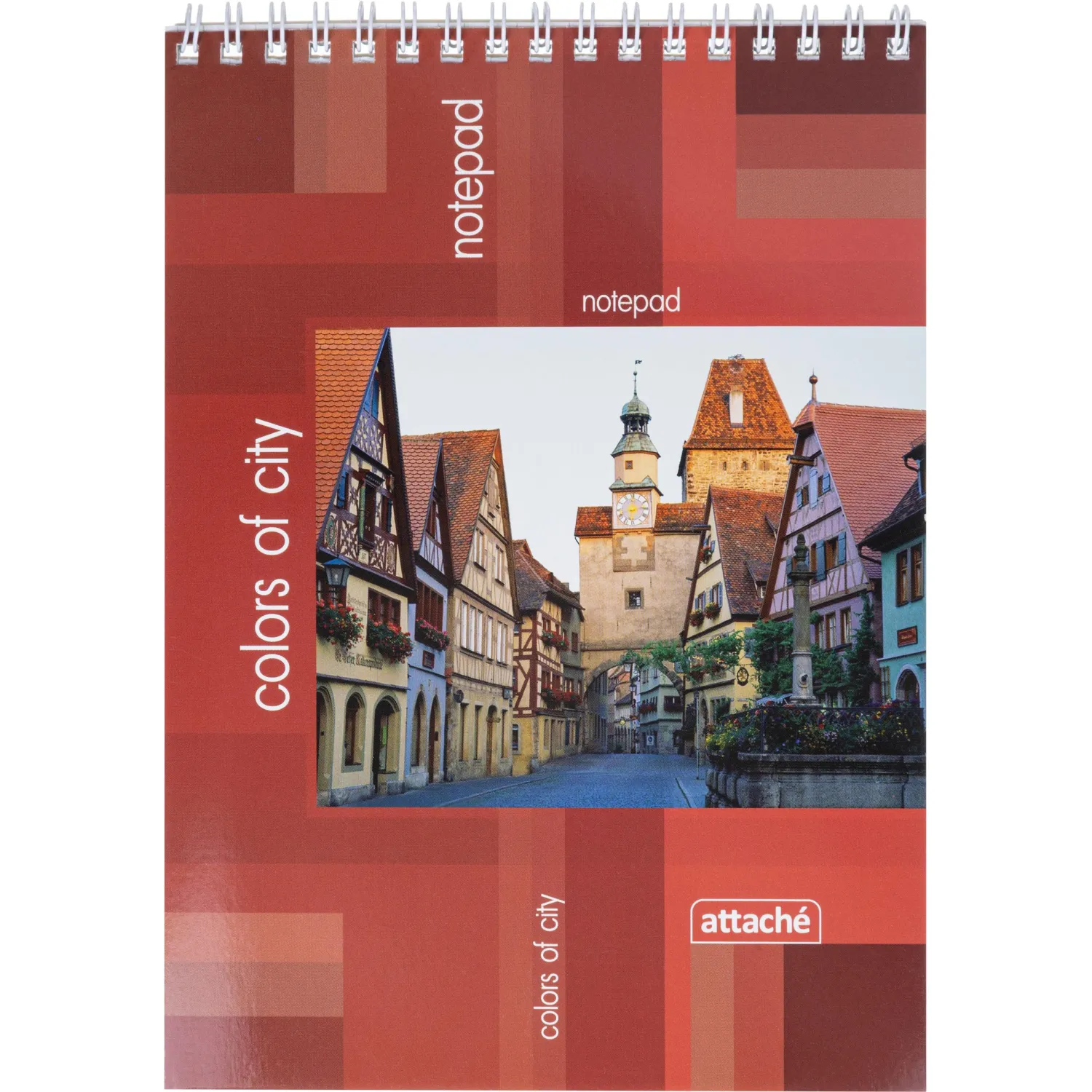 A5 блокнот Attache Colors of city | брендированный городской пейзаж, красный УФ-лак