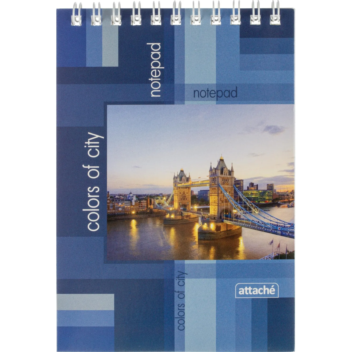 Блокнот Attache Colors of city А6 40 листов, клетка, спираль, картон с УФ-лаком