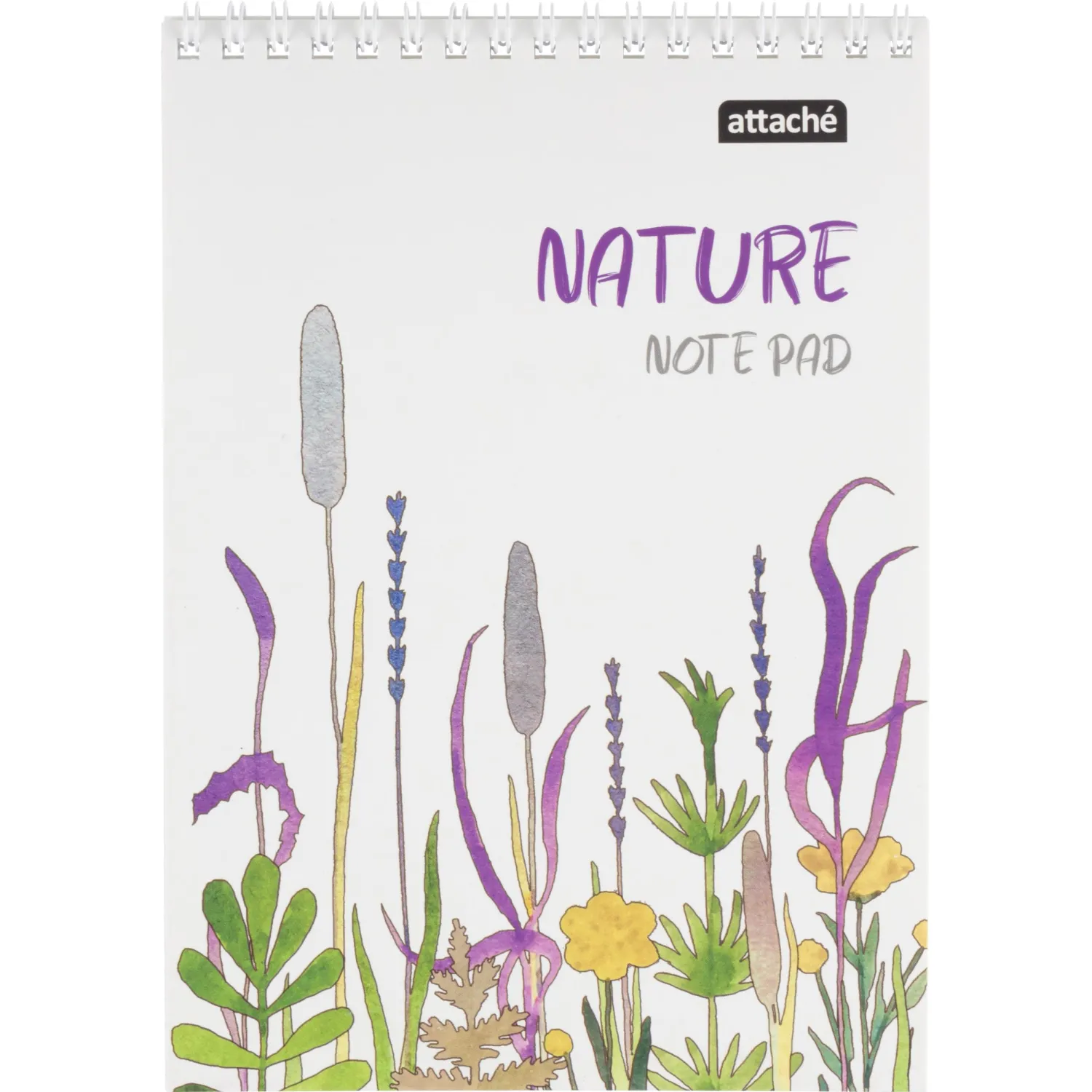 Блокнот Attache Nature White flowers A5 60 листов, клетка, спираль, 146×204 мм