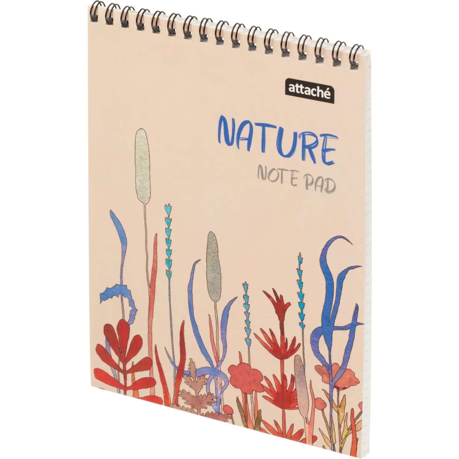 Блокнот Attache Nature Beige flowers A5 60 л., клетка, спираль, 146×204 мм - Image 2