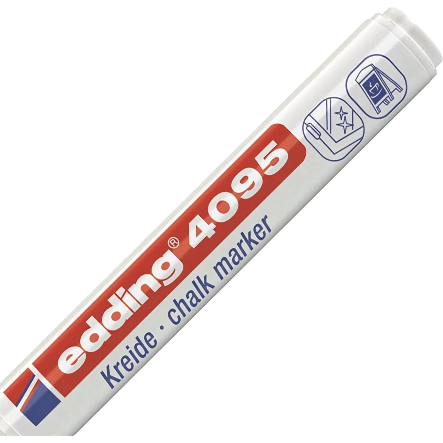 Маркер меловой белый Edding 4095 (жидкий мел 2-3 мм, смываемый) - Image 4