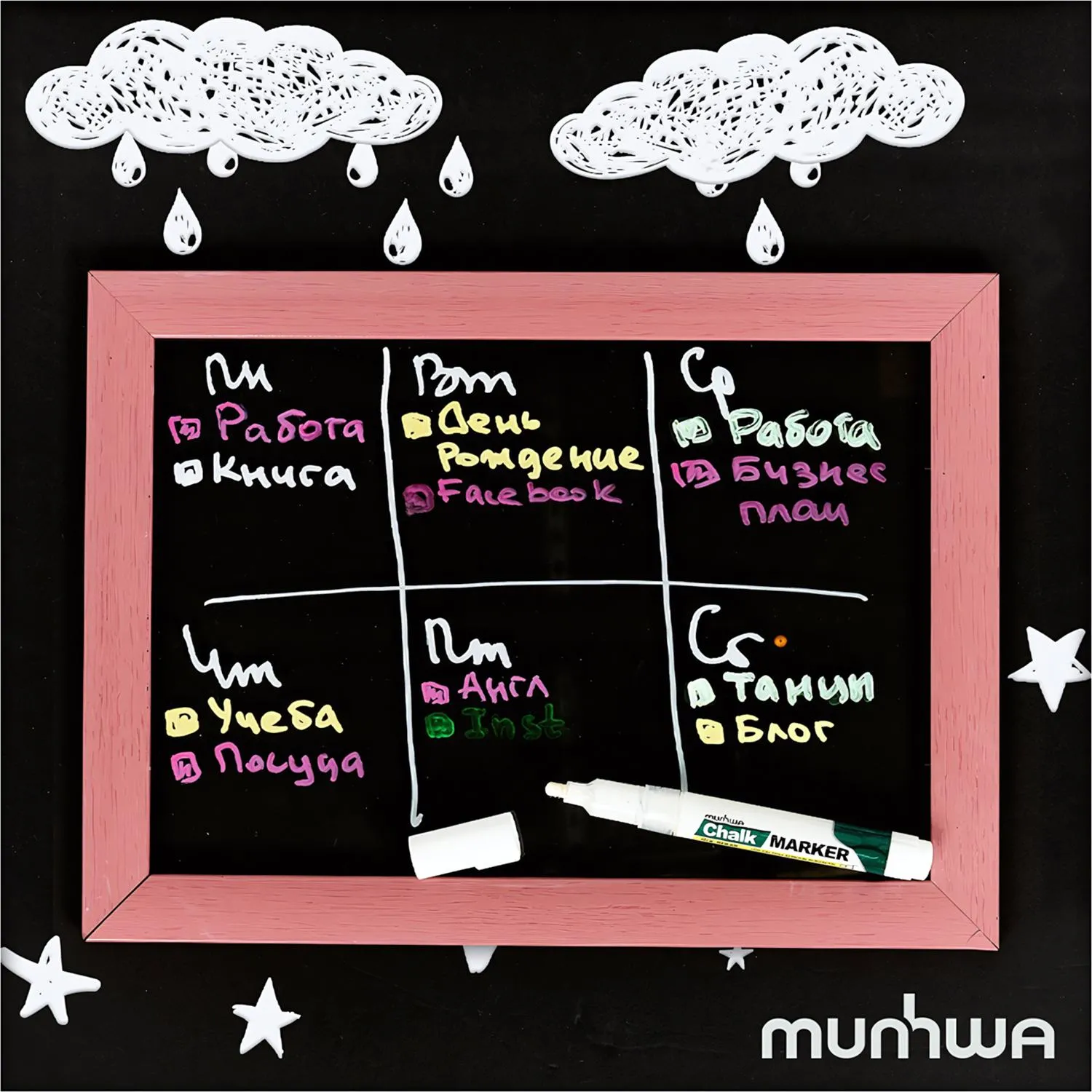 жидкий мел маркер MunHwa Chalk Marker (для стекла, зеркала, металла и пластика) - Image 9