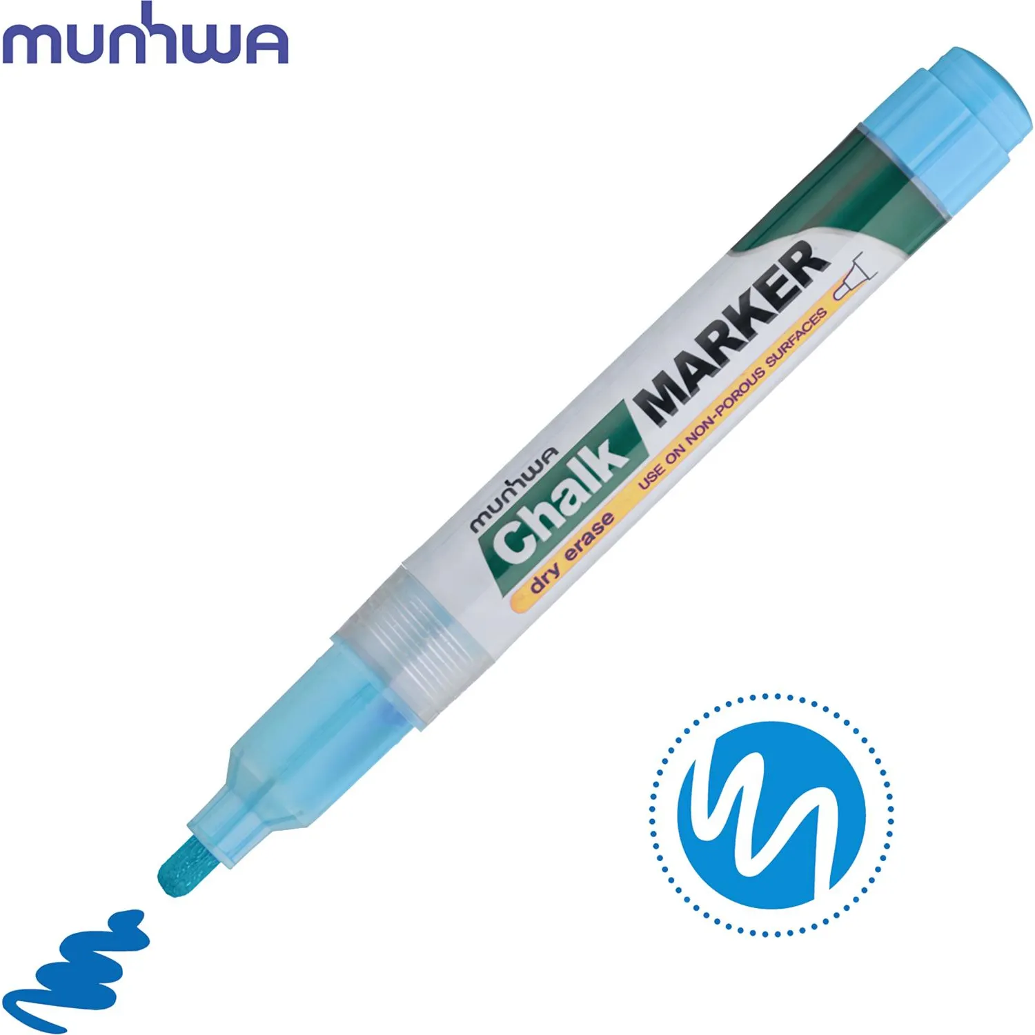 Маркер меловой MunHwa CM-02 Chalk жидкий мел синий для стекла и зеркал - Image 6