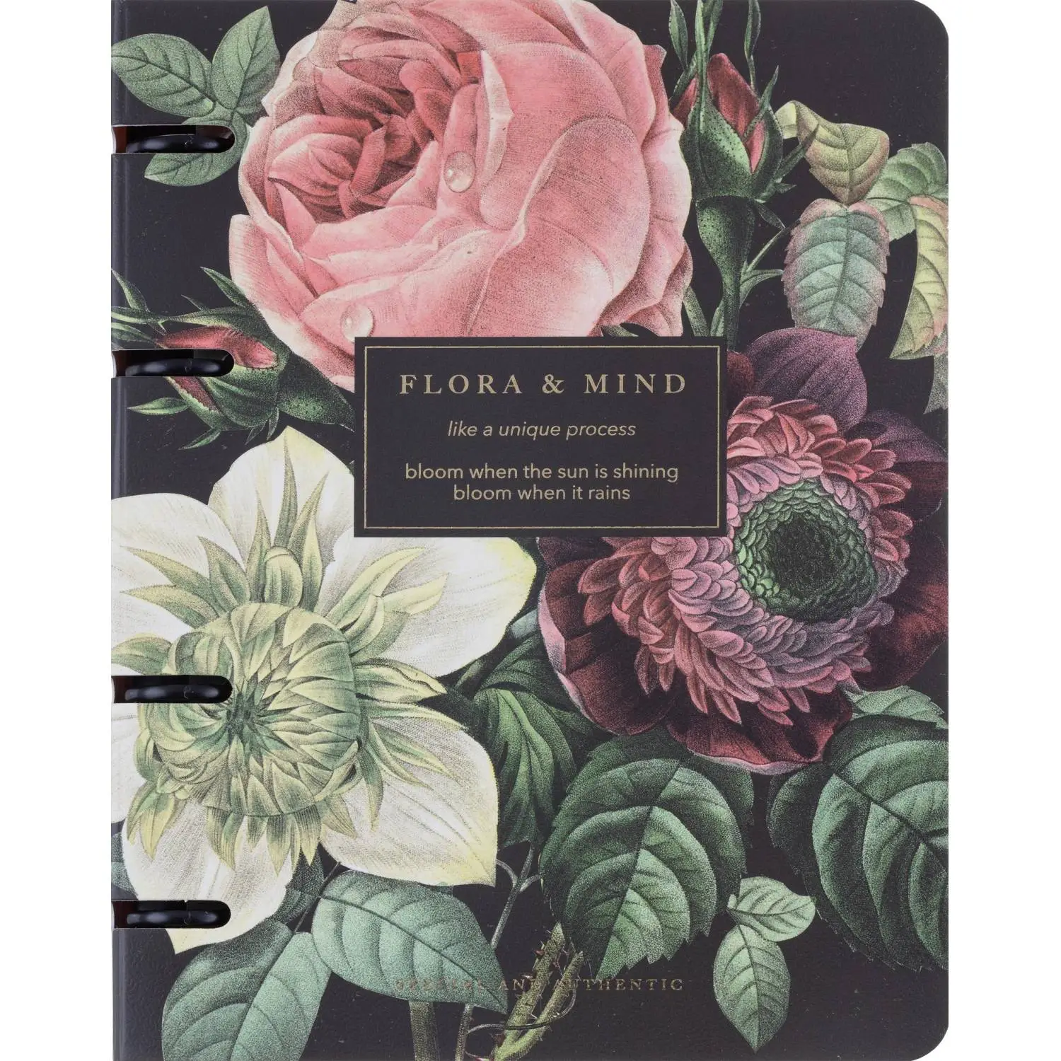 Тетрадь A5 кольцевой механизм Flora Прованс с тиснением фольгой