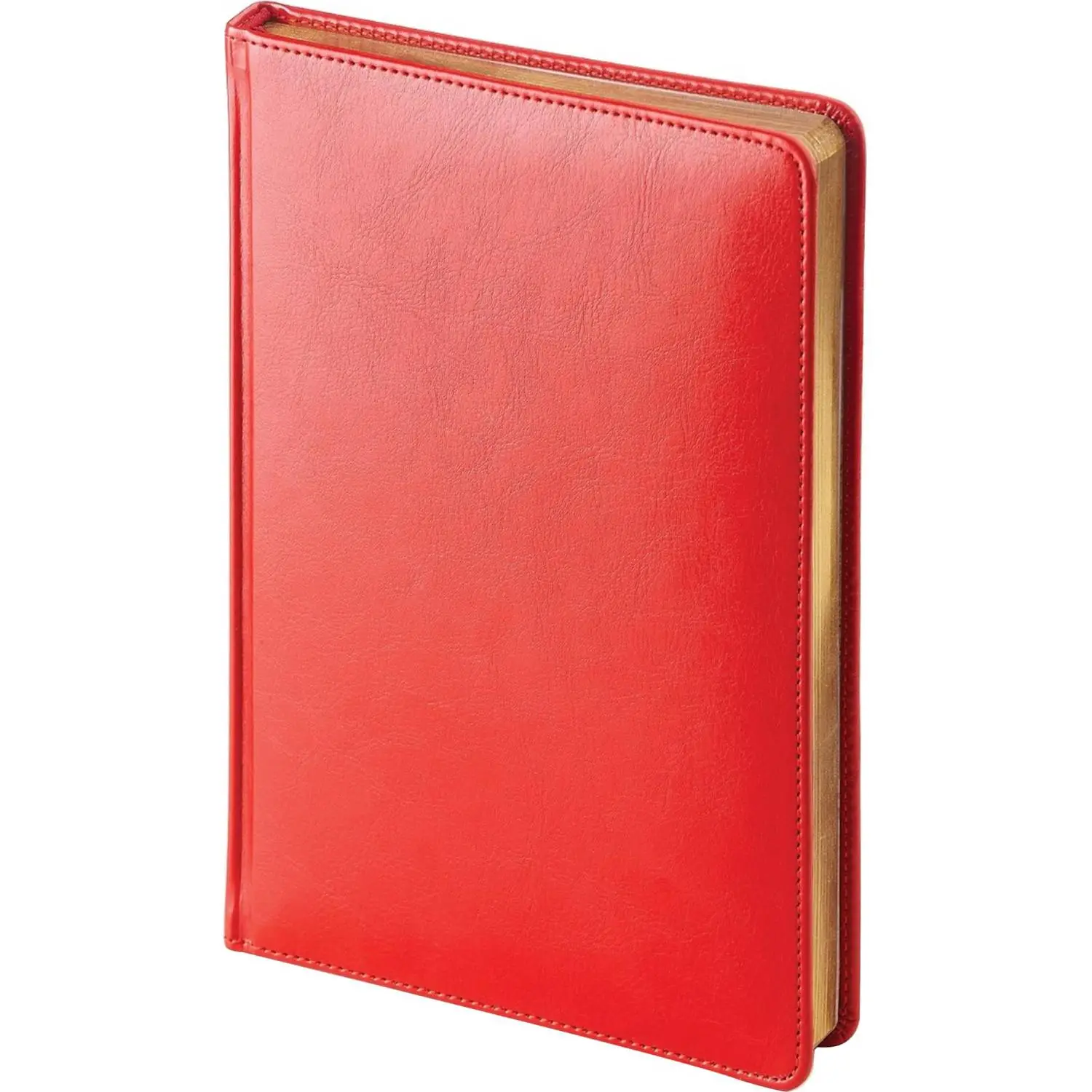 Ежедневник Attache Sidney Nebraska A5, 136 листов, твёрдый красный переплет, золотистый обрез, ляссе