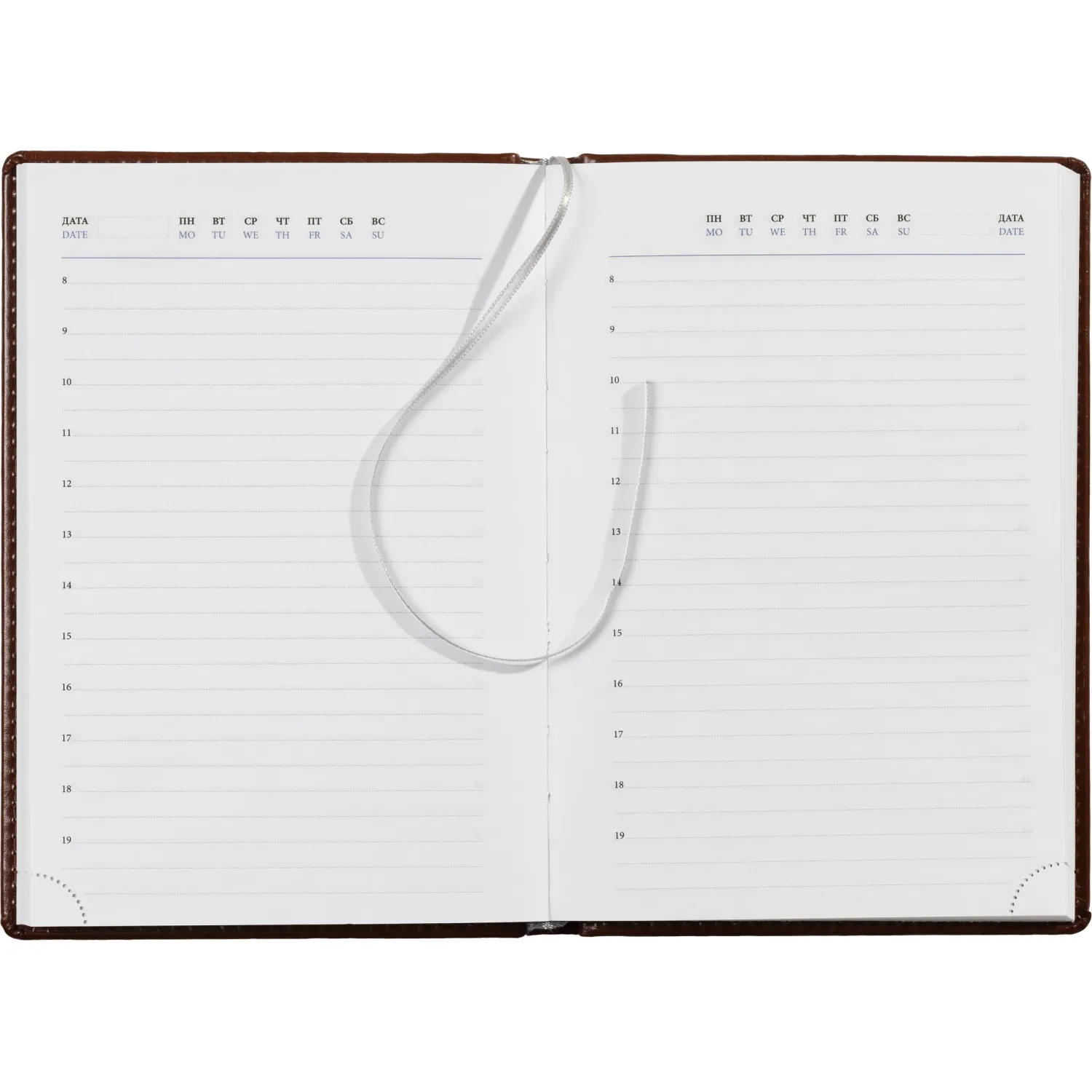 ежедневник недатированный Attache Agenda кожаный с однотонной коричневой обложкой - Image 20