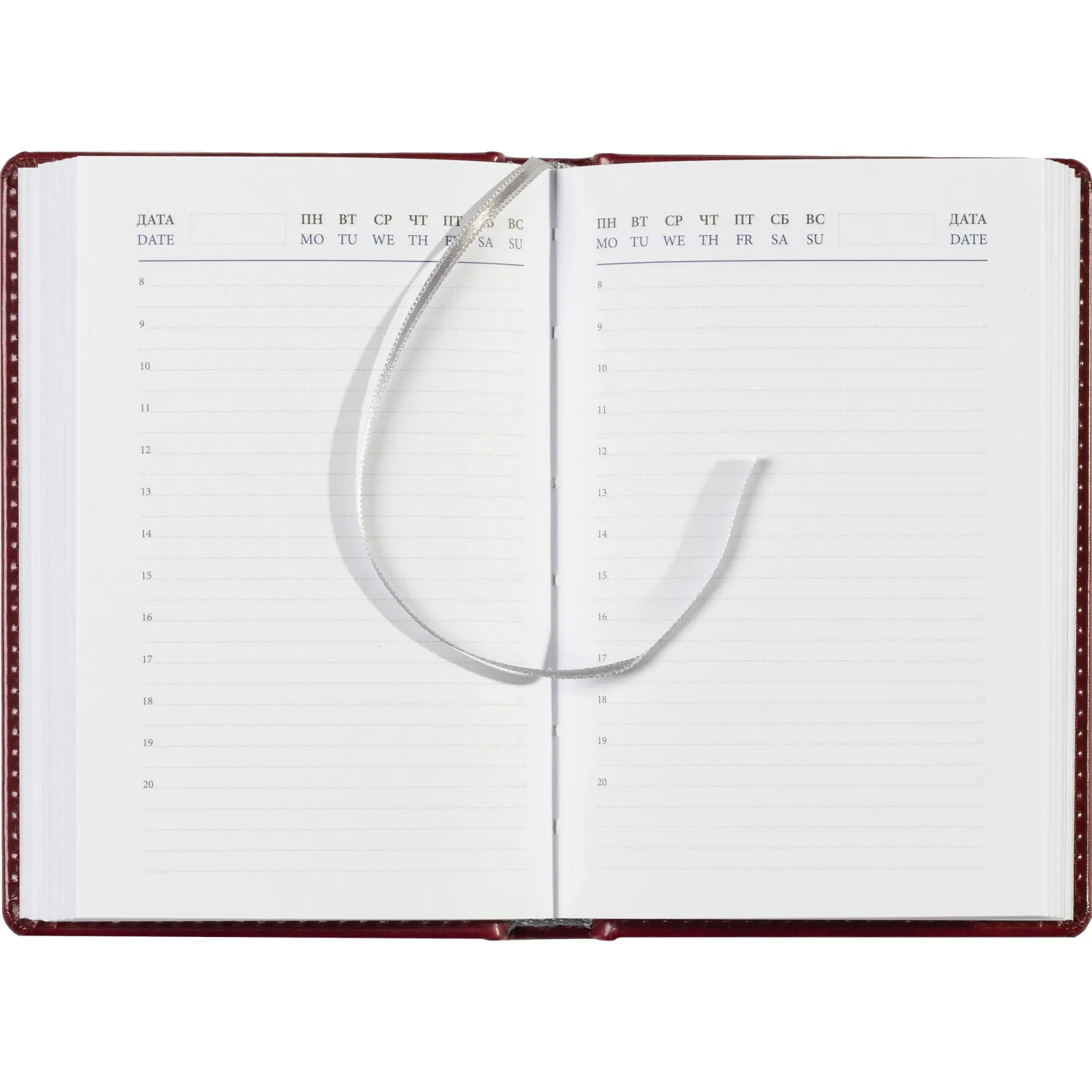 ежедневник недатированный Attache Agenda кожаный бордовый недорого - Image 18