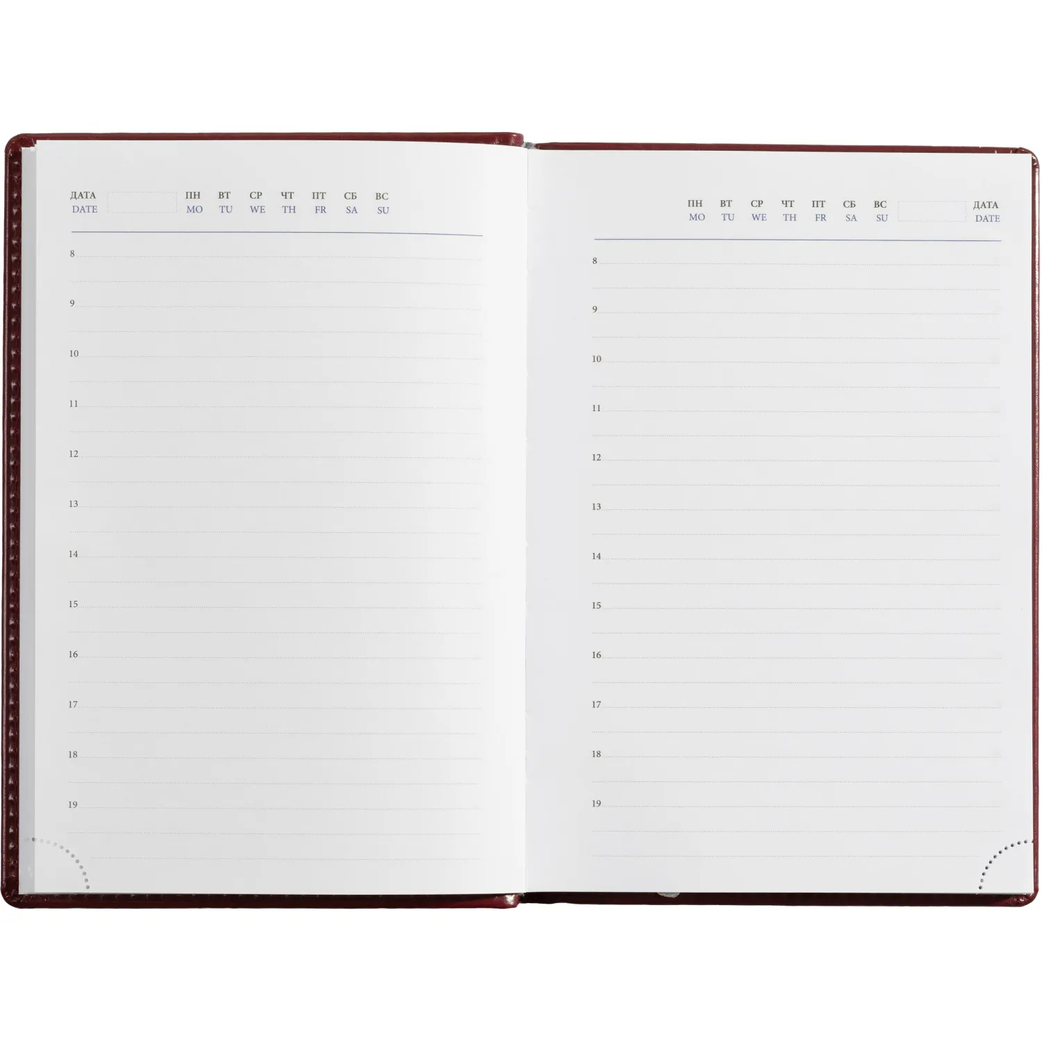 Ежедневник недатированный Attache Agenda А5 176 л, экокожа борд., справочный блок - Image 17