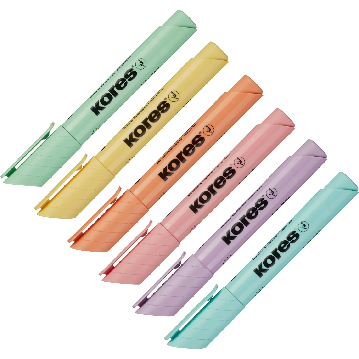 Текстовыделители Kores High Liner Plus, пастельные цвета, скошенный наконечник - Image 2