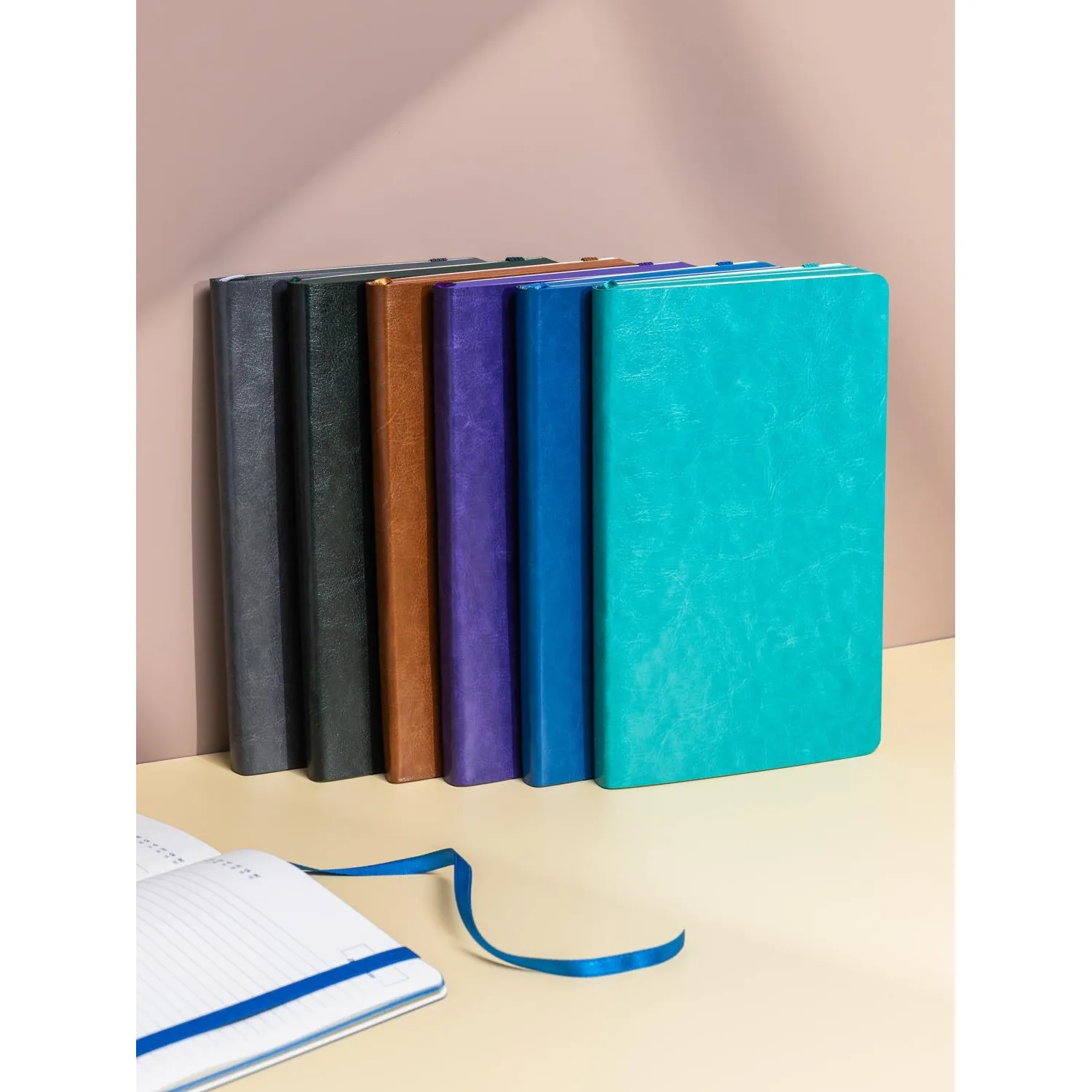 Ежедневник недатированный Attache Flex А5 (136 л.) Soft Touch бирюзовый, 130×210 мм, резинка, карман - Image 23