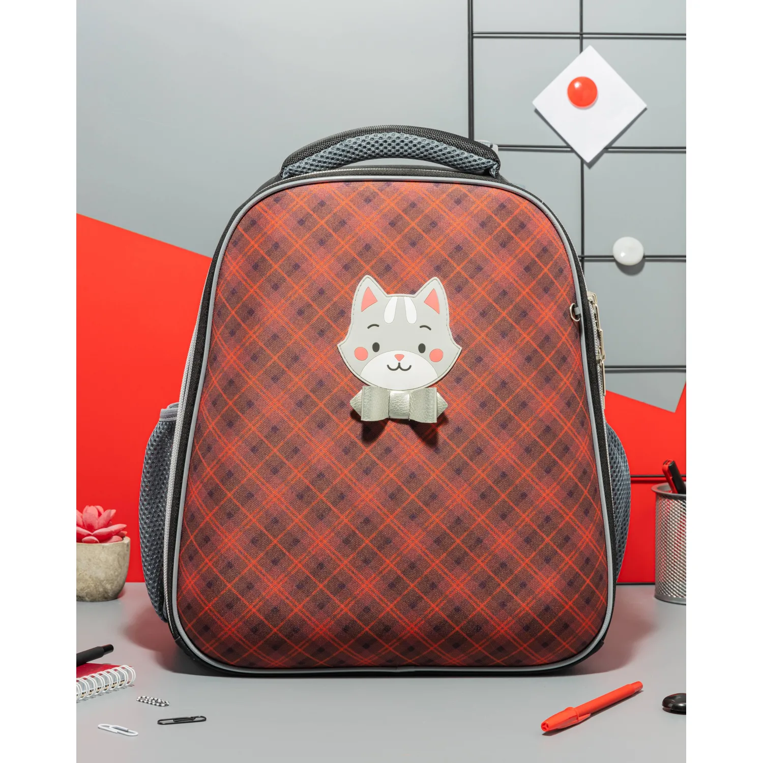 Ранец Котик черный с двумя отделениями - Image 12