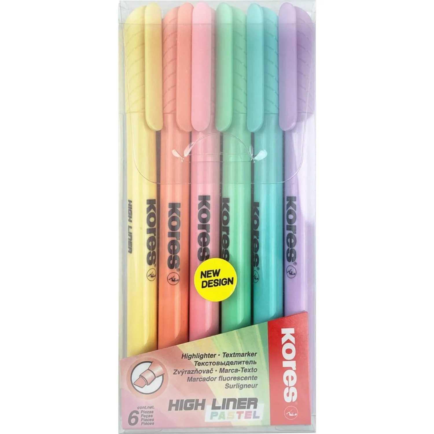Текстовыделители Kores High Liner Pastel (пастельные цвета, скошенный наконечник) - Image 3