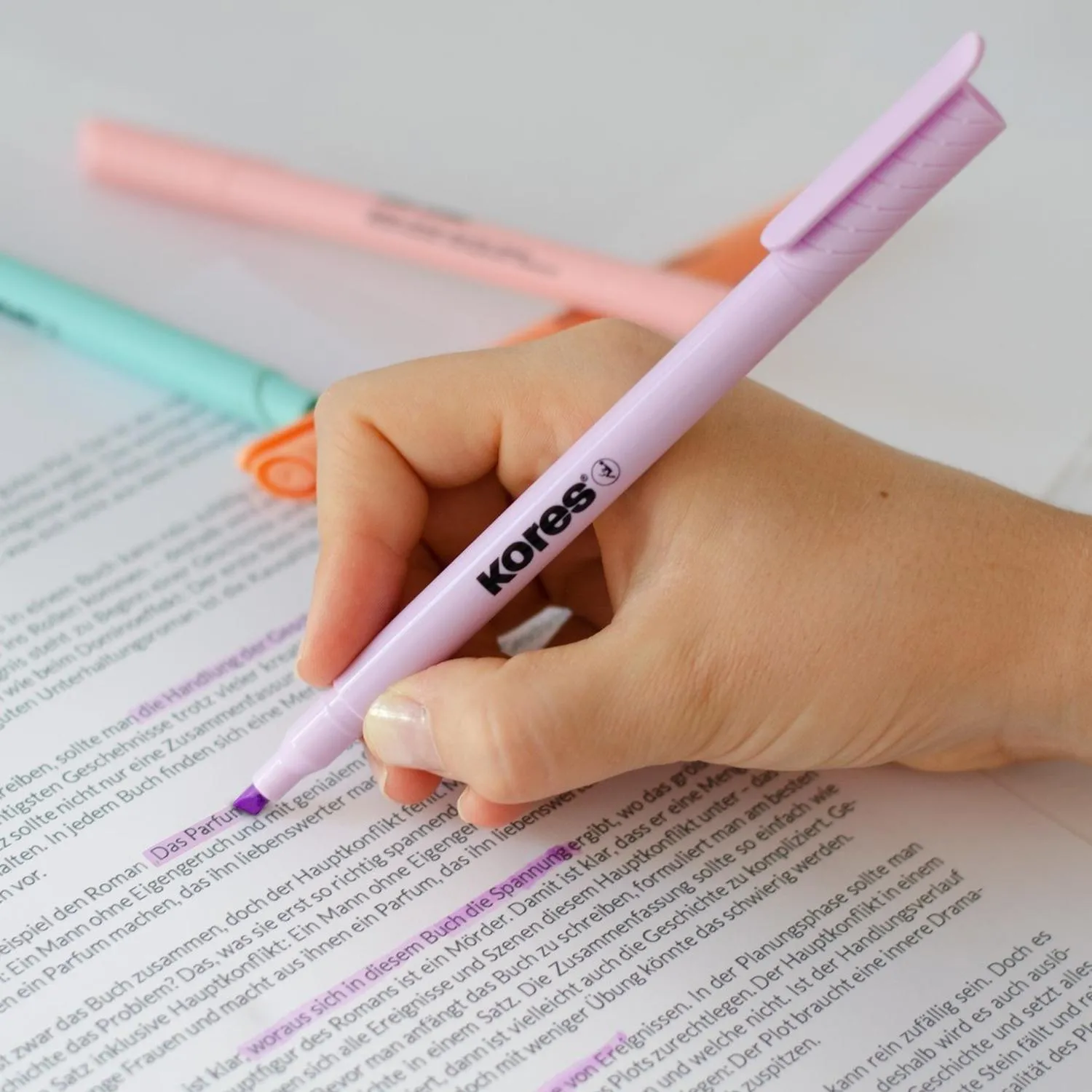 Текстовыделители Kores High Liner Pastel (пастельные цвета, скошенный наконечник) - Image 4