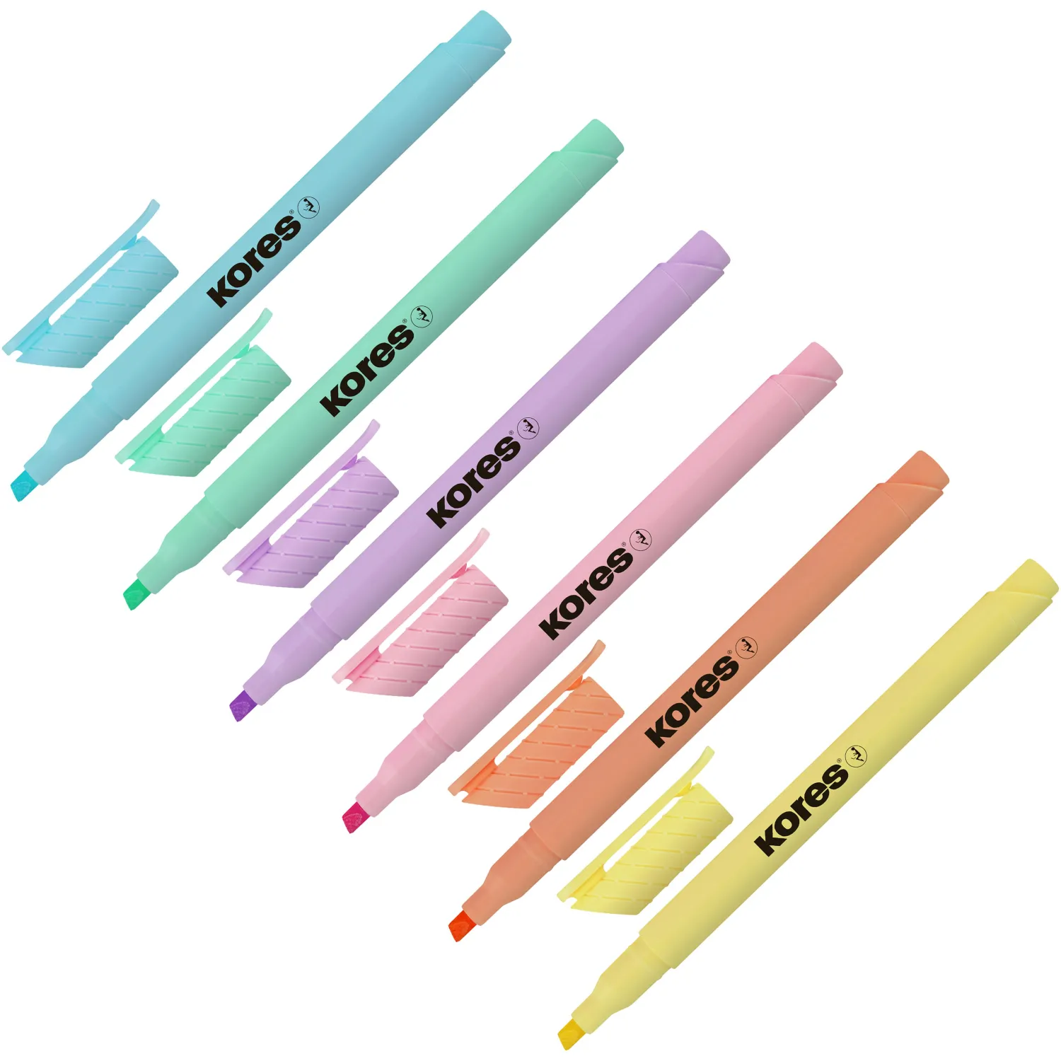 Текстовыделители Kores High Liner Pastel (пастельные цвета, скошенный наконечник) - Image 6