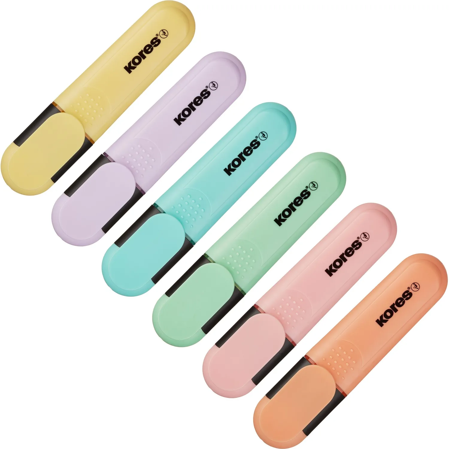 Текстовыделители Kores Bright Liner Plus пастельные, скошенный наконечник - Image 2