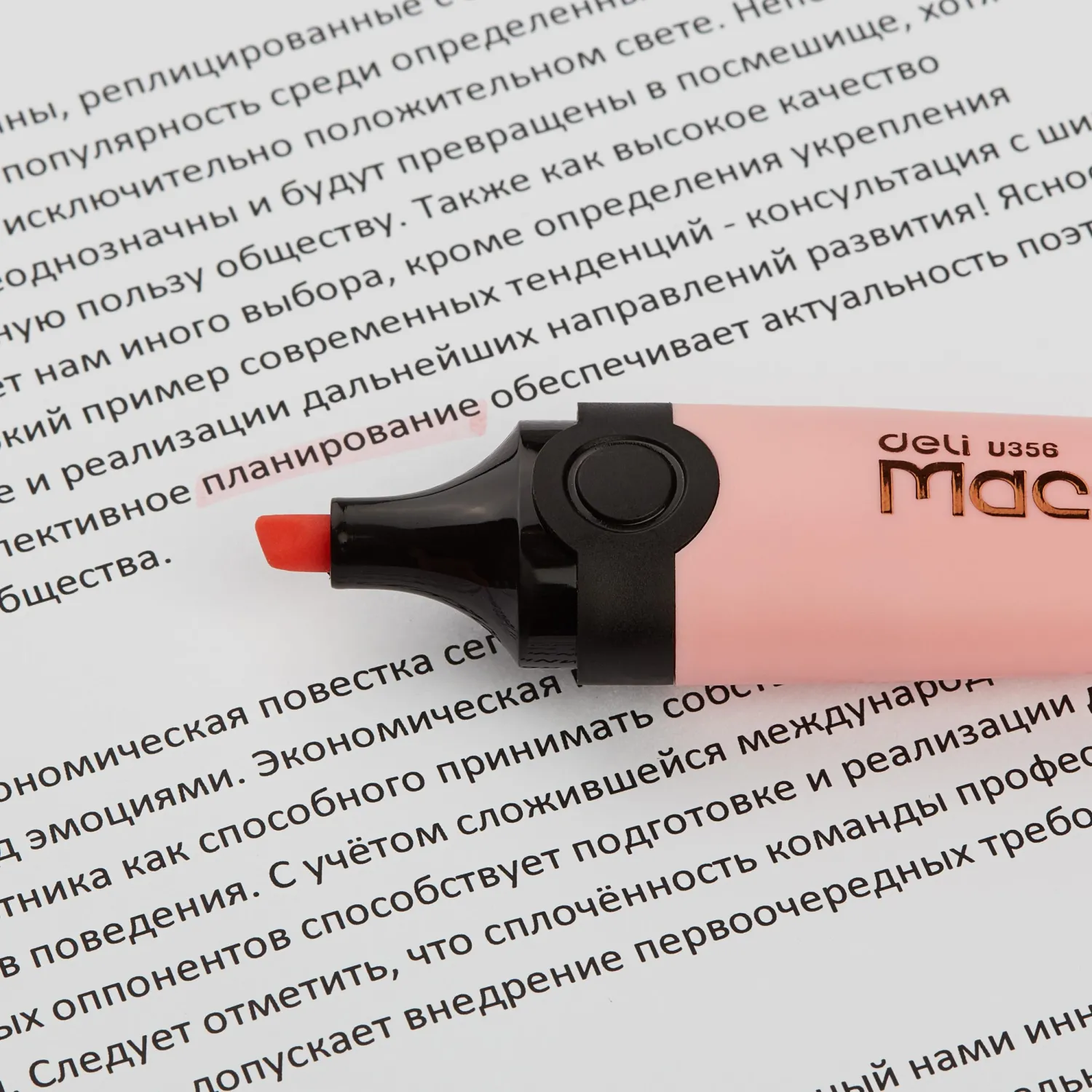 текстовыделитель Deli Macaron пастельные оттенки, скошенный наконечник, водорастворимые чернила - Image 5