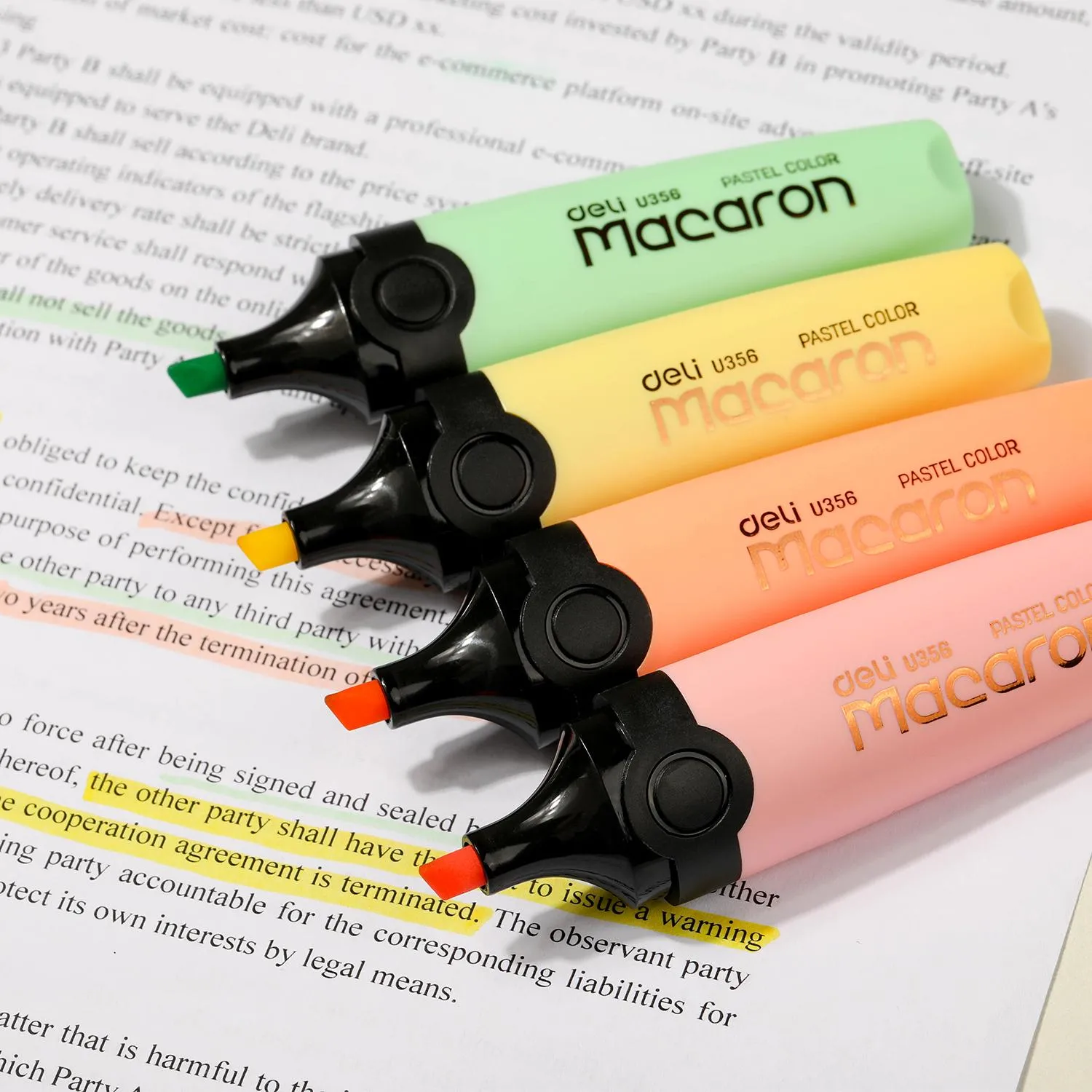 Набор текстовыделителей Deli Macaron (маркеры для выделения текста), школьные принадлежности - Image 9