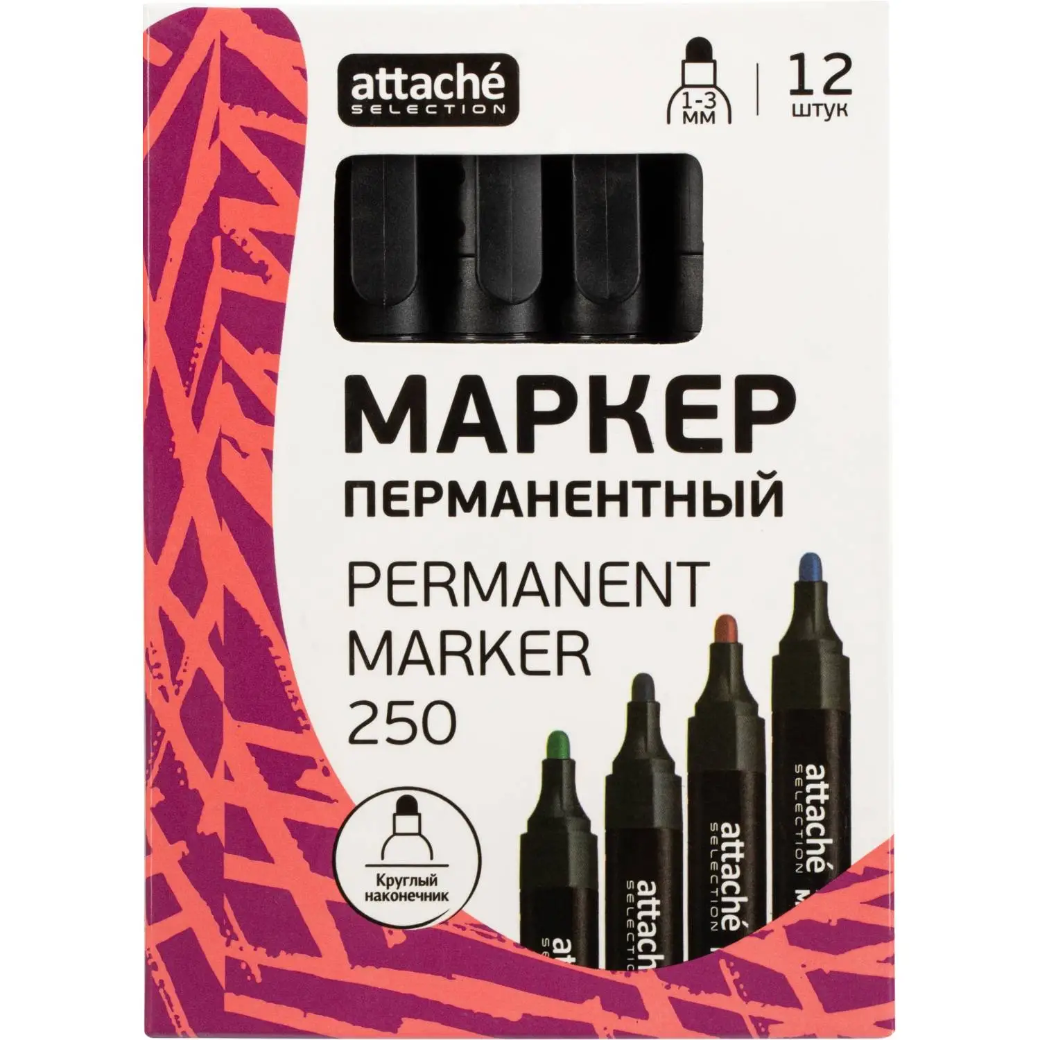 Маркер перманентный чёрный круглый наконечник (толщина линии 1-3 мм) - Image 5
