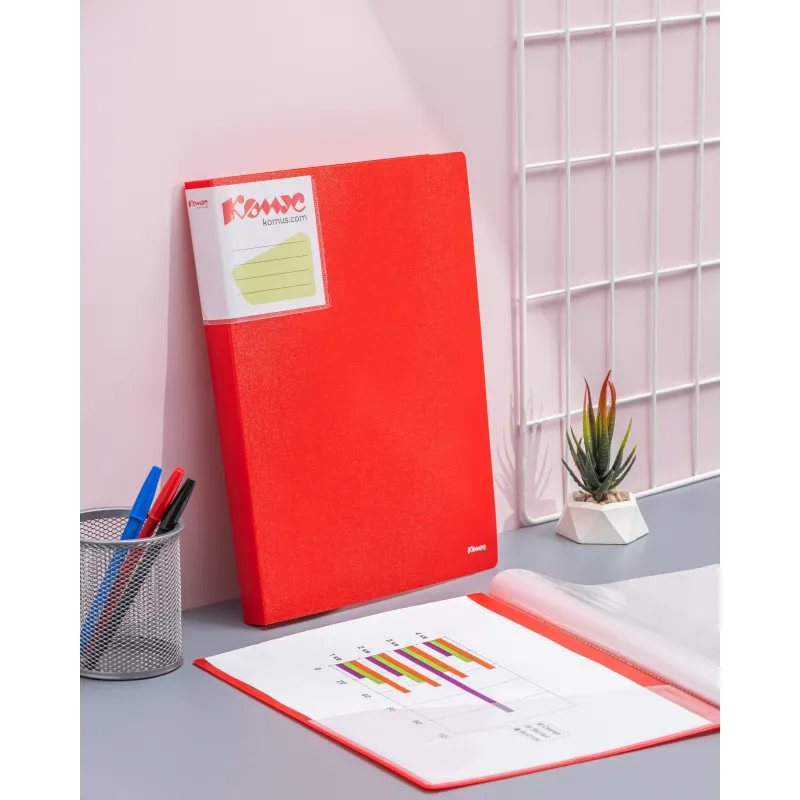 Папка файловая на 40 файлов Шелк A4 25 мм красная (толщина обложки 0.7 мм) - Image 7