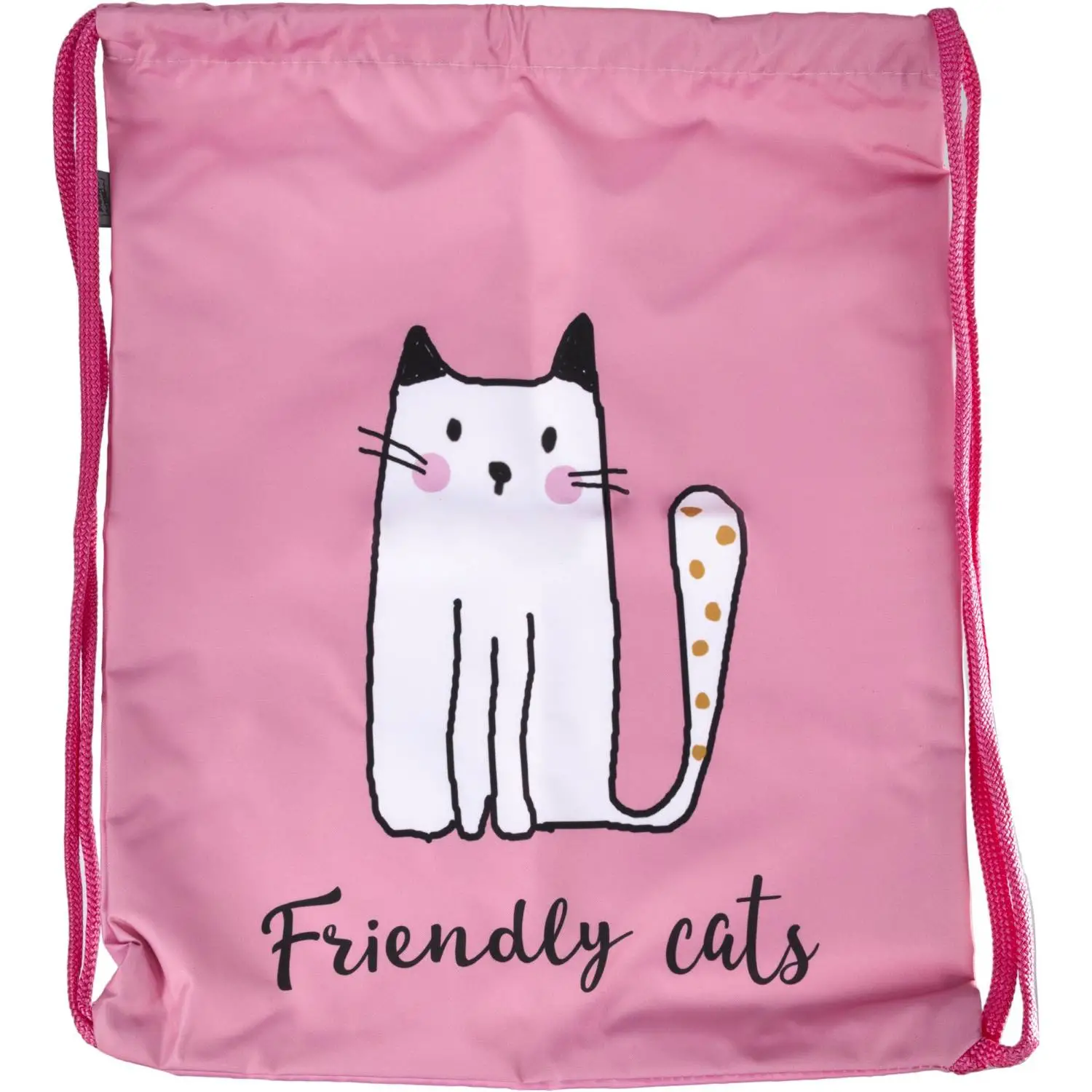 Мешок для сменной обуви Комус Класс Friendly cats 360x470 мм розовый с 1 отделением - Image 2