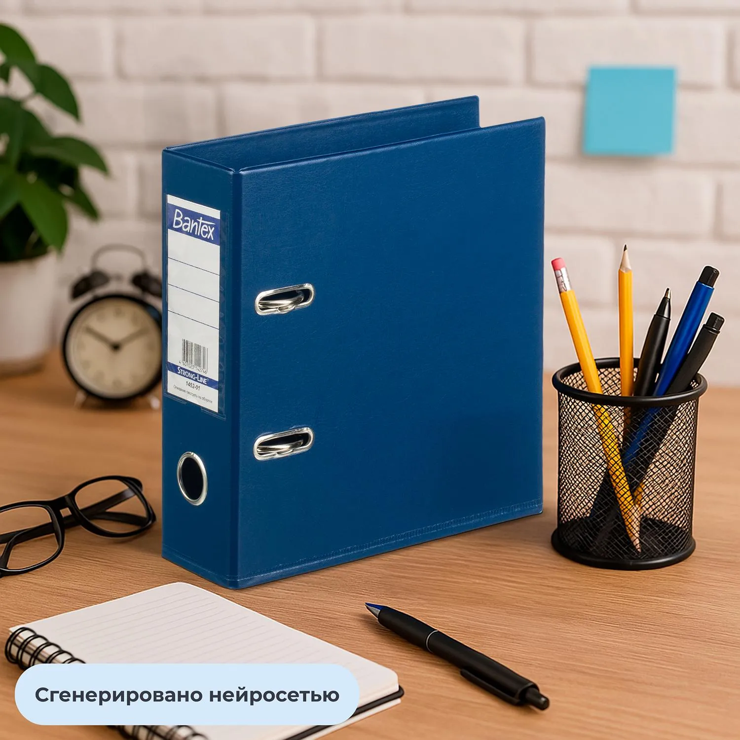 Папка-регистратор 70 мм тёмно-синяя/синяя ПВХ с защитным уголком - Image 7