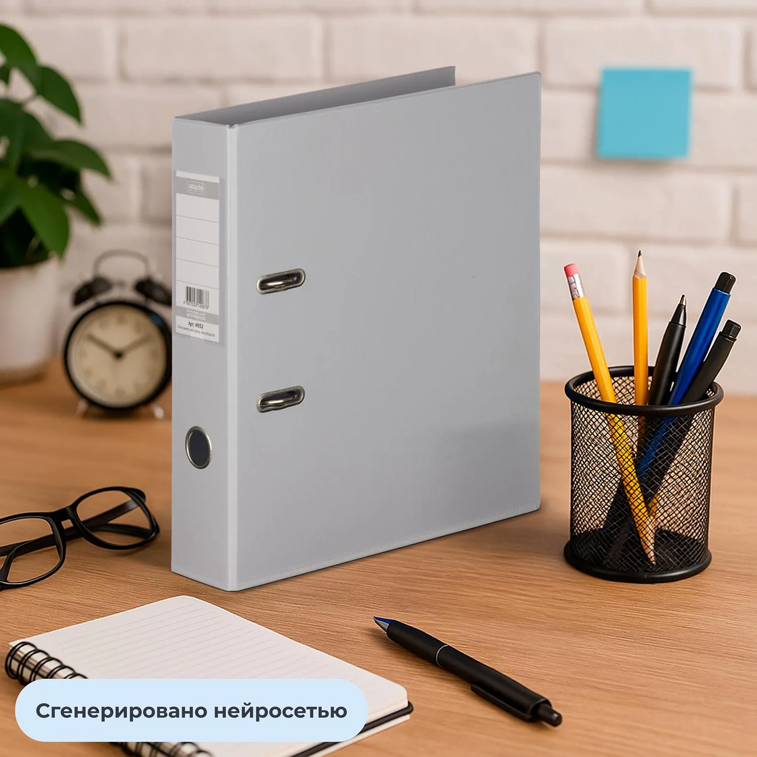 Папка-регистратор 70 мм серая ПВХ с технологией Strong Line - Image 12