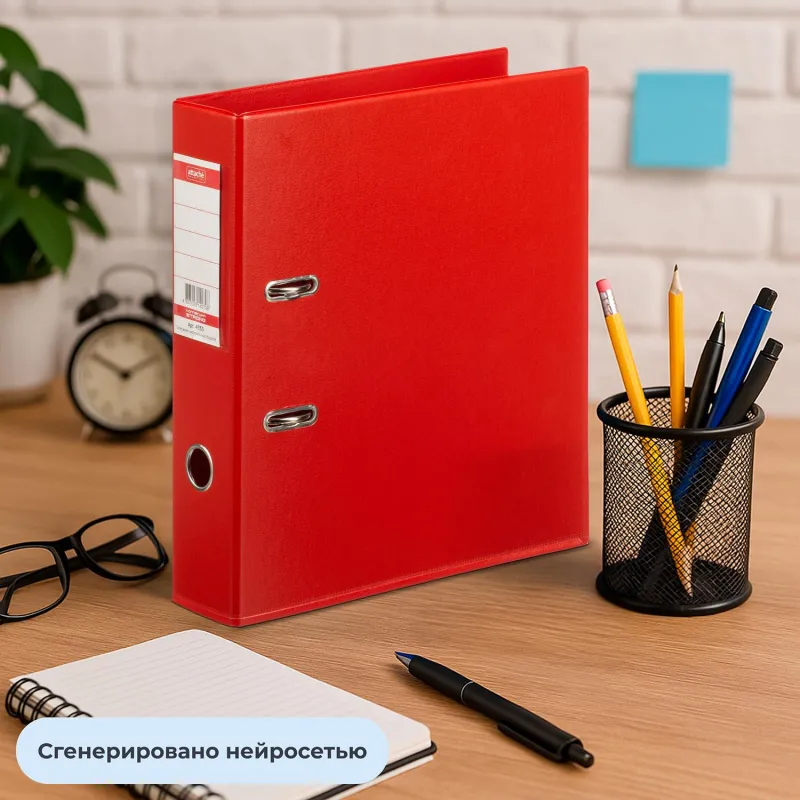 Папка-регистратор 70 мм красная ПВХ с технологией Strong Line - Image 8