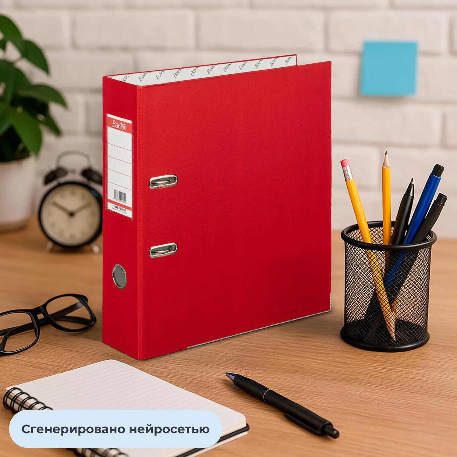 Папка-регистратор 80 мм красная бумвинил/бумага с защитным уголком - Image 11