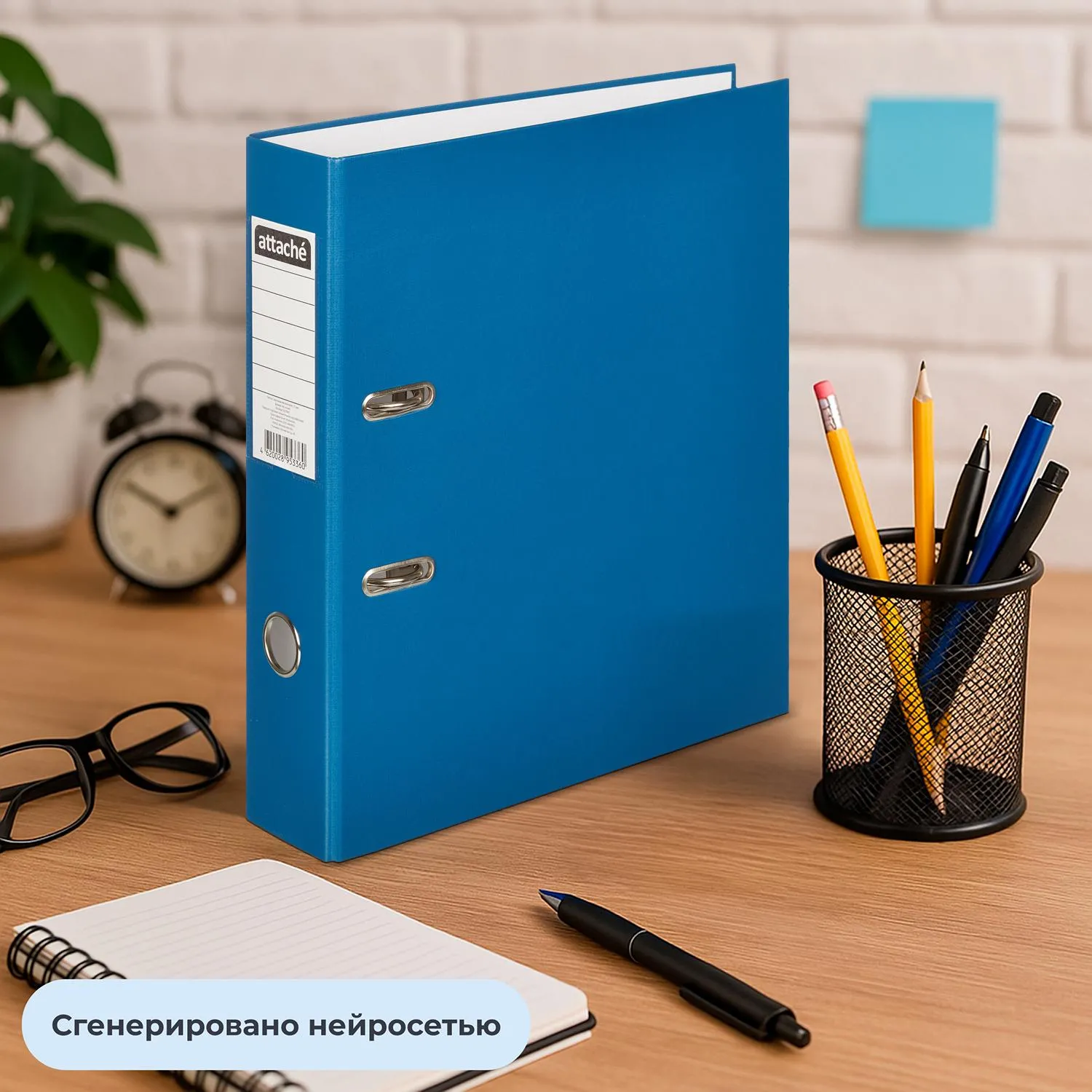 Папка-регистратор 75 мм cиняя бумвинил/бумага - Image 10