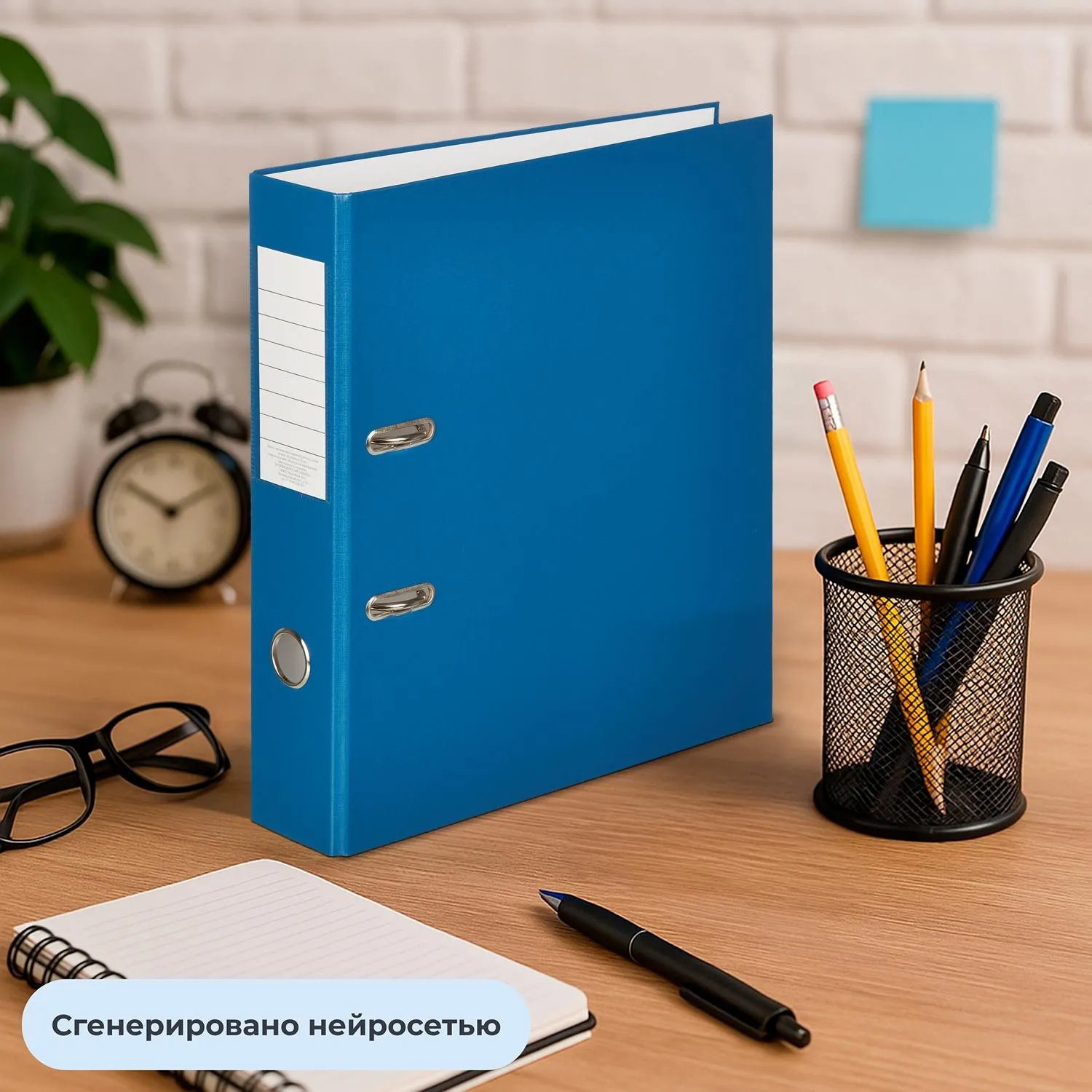 Папка-регистратор 75 мм cиняя бумвинил/бумага (10 штук в упаковке) - Image 11