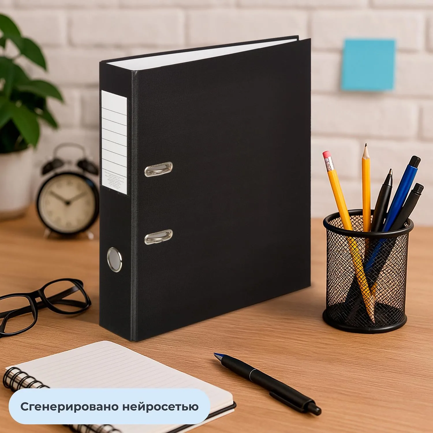 Папка-регистратор 75 мм чёрная бумвинил/бумага (10 штук в упаковке) - Image 12
