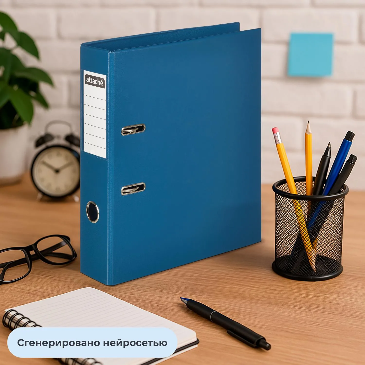 Папка-регистратор 75 мм синяя ПВХ - Image 2