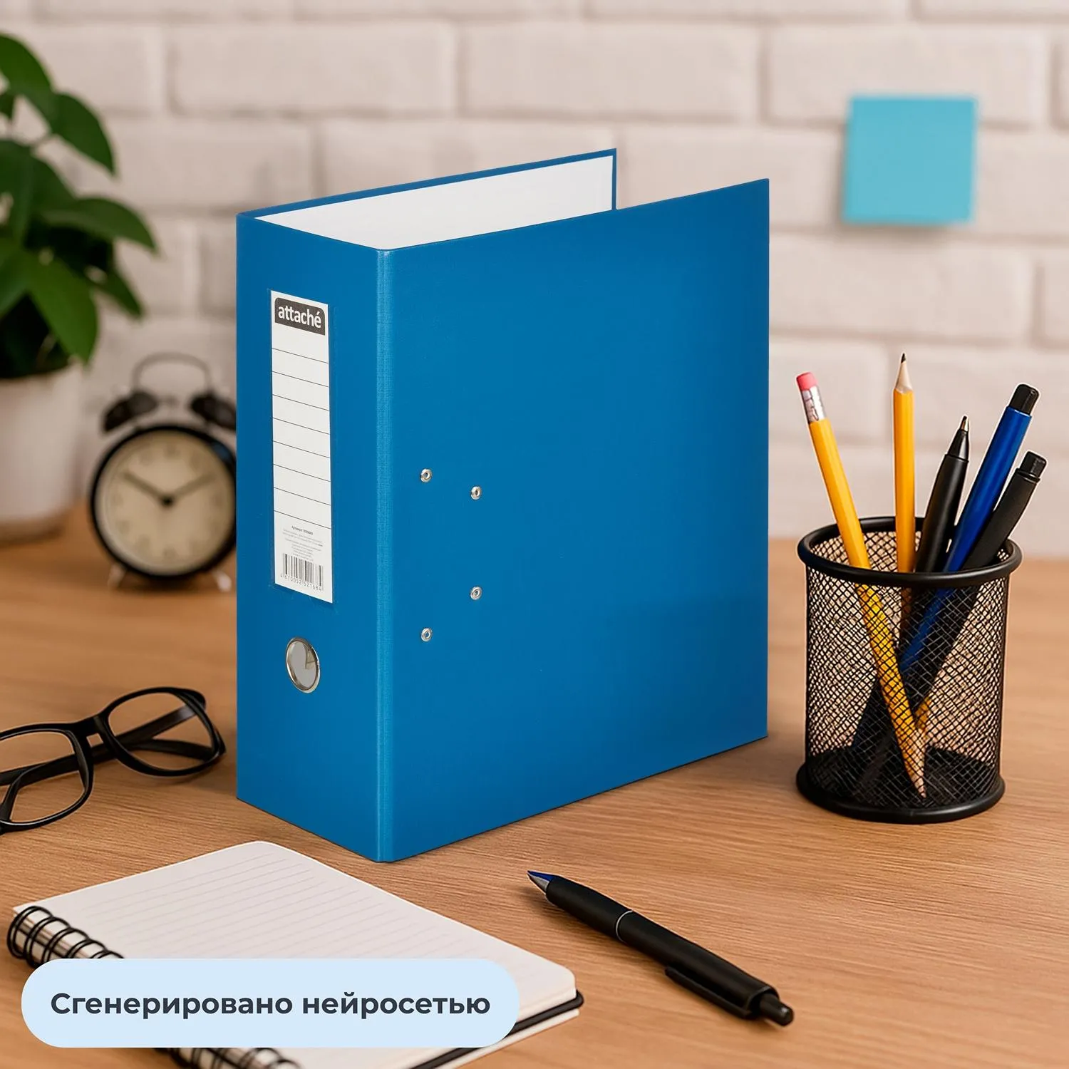 Папка-регистратор 125 мм синяя бумвинил/бумага - Image 11