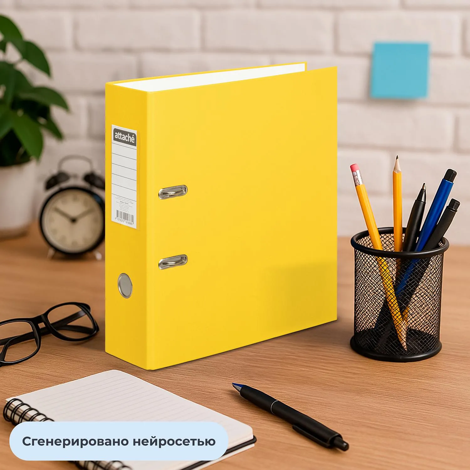 Папка-регистратор 90 мм жёлтая бумвинил/бумага - Image 12