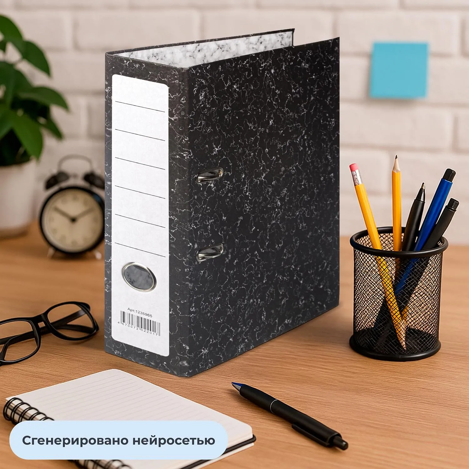 Папка-регистратор 70 мм чёрная бумага - Image 11