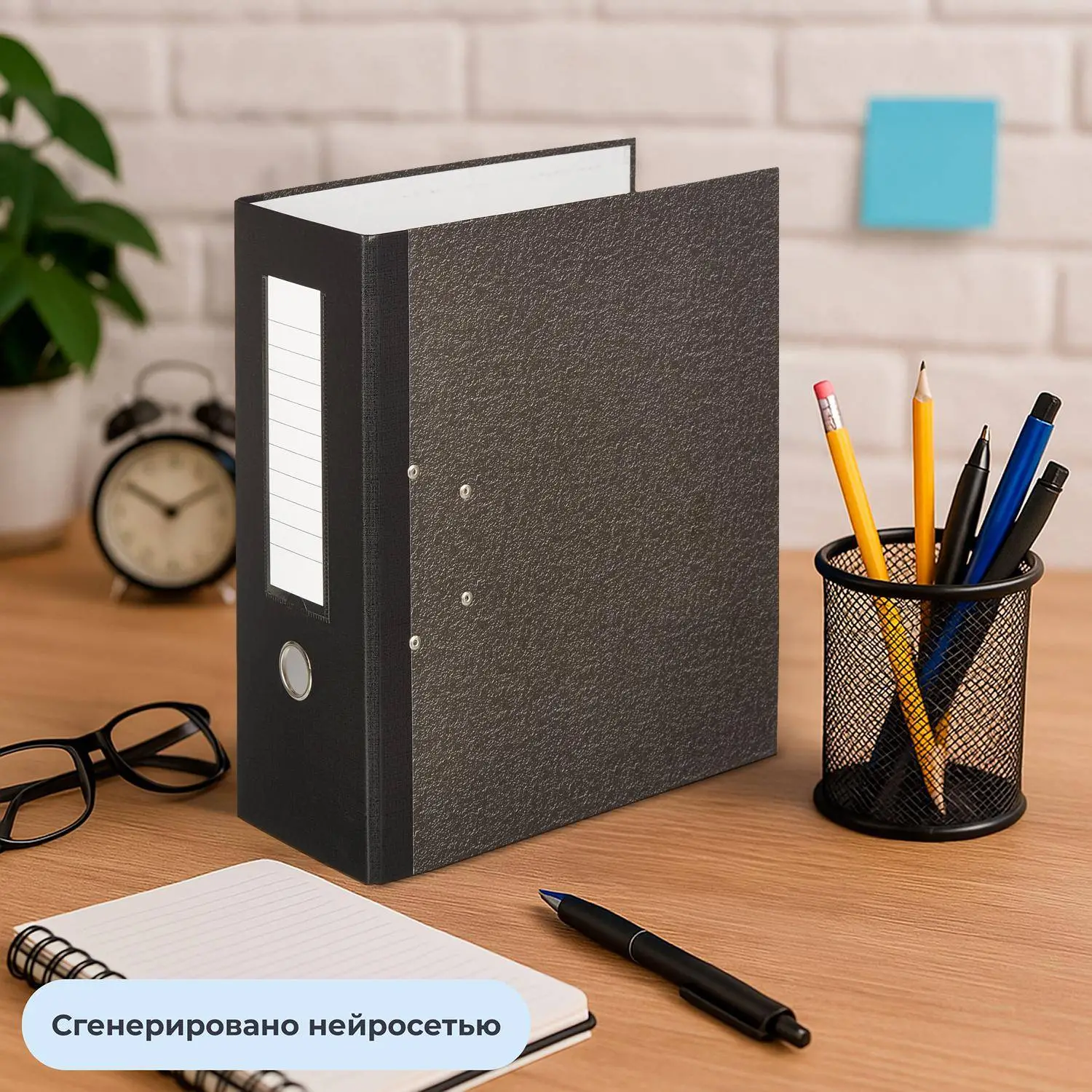 Папка-регистратор 125 мм чёрная бумага - Image 11