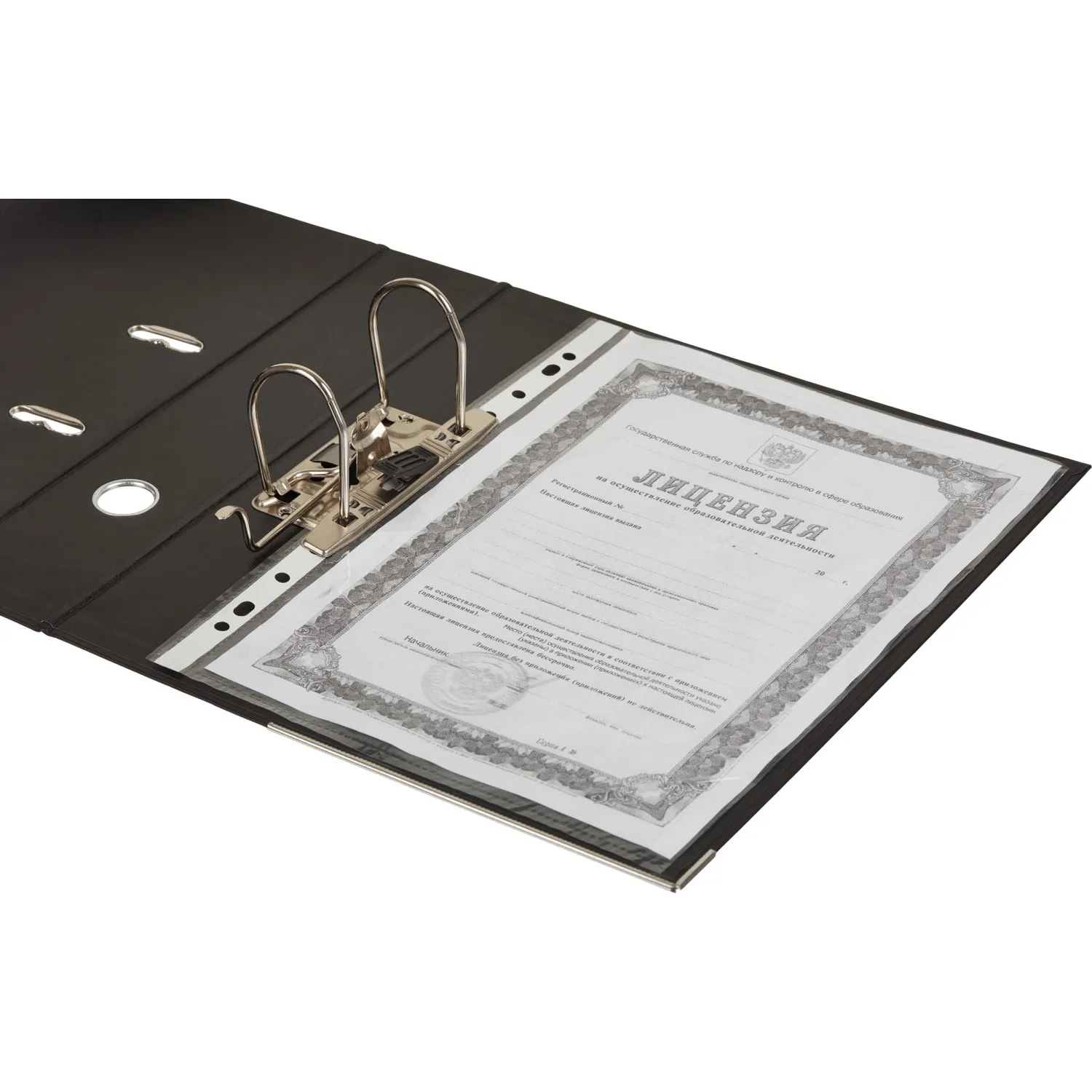Папка-регистратор 75 мм чёрная бумвинил с защитным уголком - Image 6