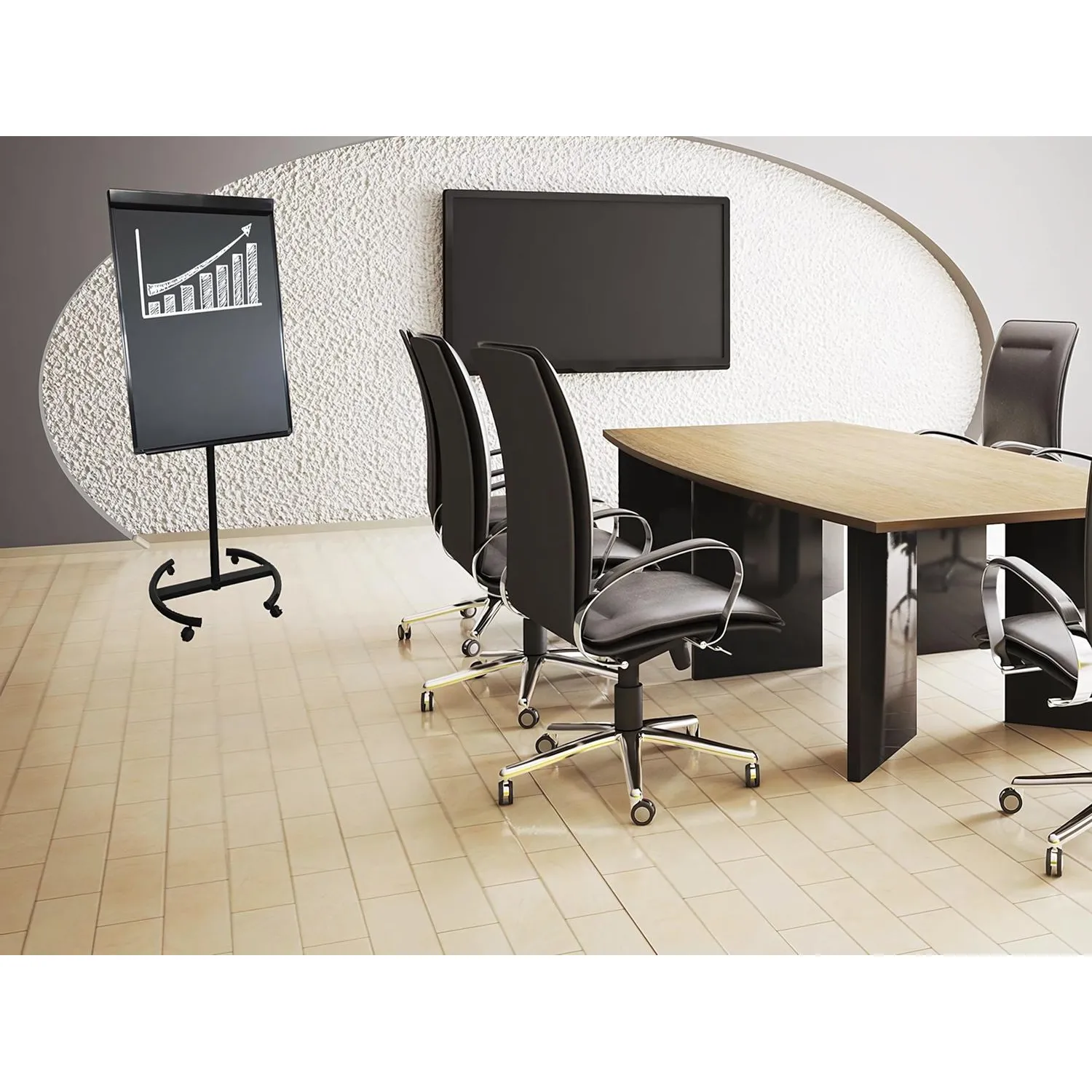 Флипчарт магнитно-меловой Loft 70x100 см на роликах (чёрный) - Image 5